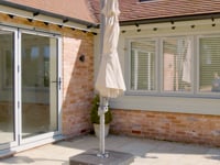 Hera 3m Round Cantilever Parasol with LED Lighting in Grey