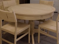 Amberley 4 Seat Round Extending Dining Set with Marlow Woven Dining Chair in Light Oak