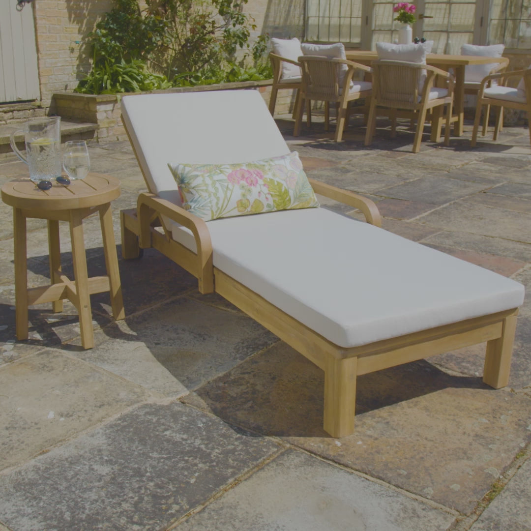 Quay Sun Lounger In Linen