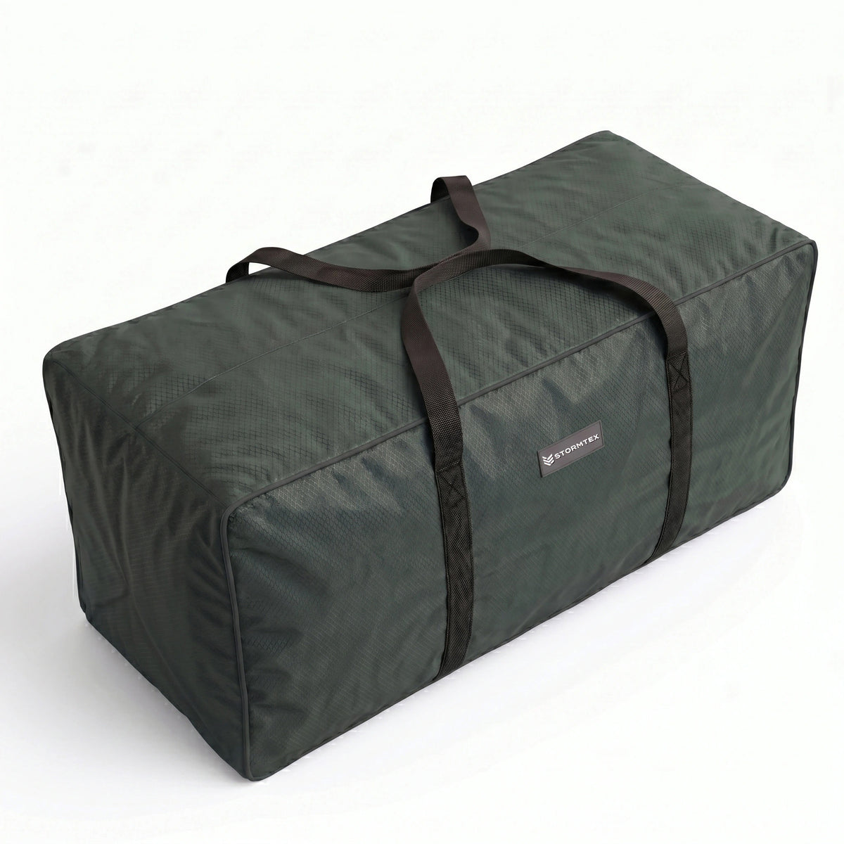Stormtex Cushion Storage Bag 168 x 82 x 95cm – a large, dark green rectangular duffel bag with black handles on a white background, ideal for convenient and protective storage of long cushions or as a Stormtex cushion bag.