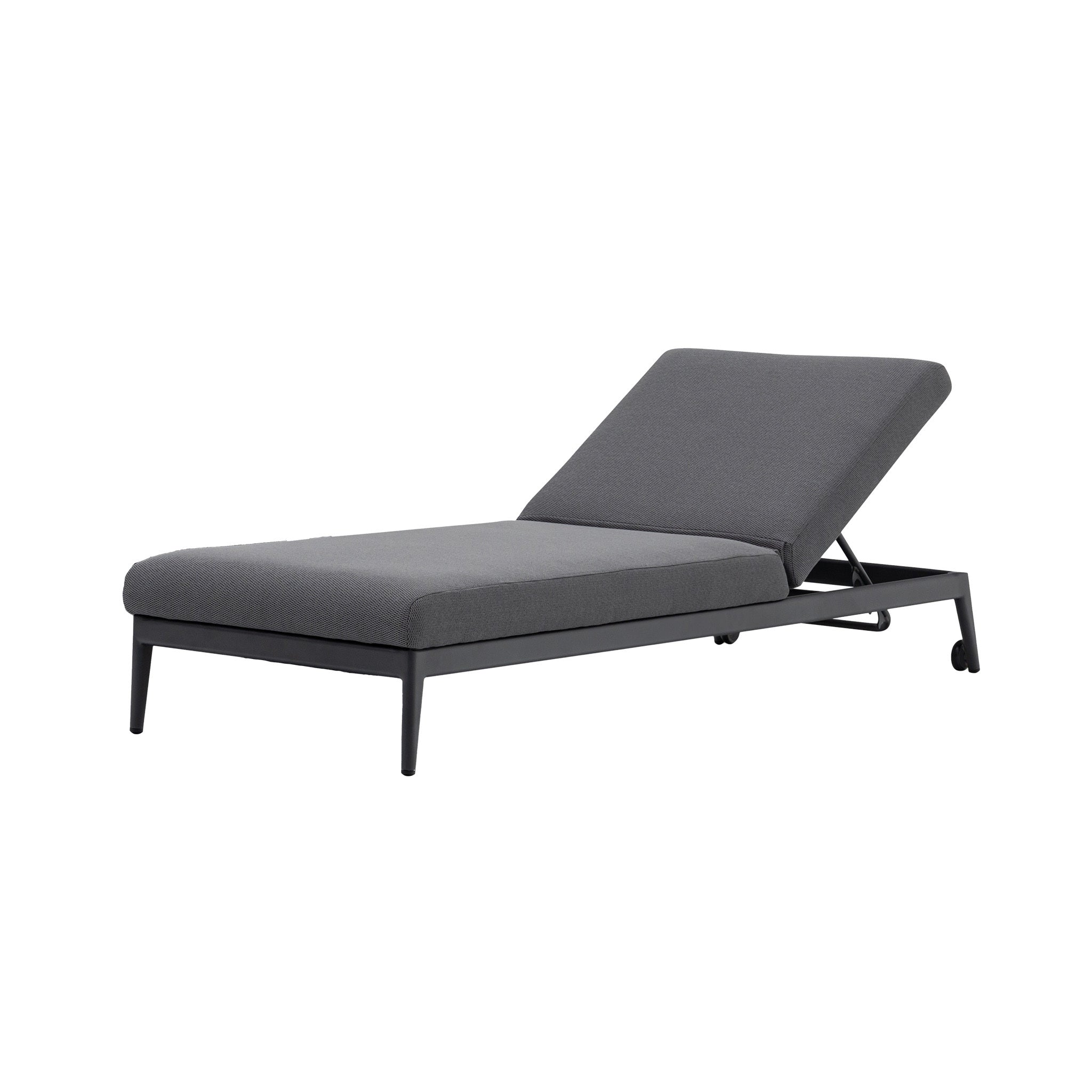 Luna Outdoor Fabric Sun Lounger in Grey