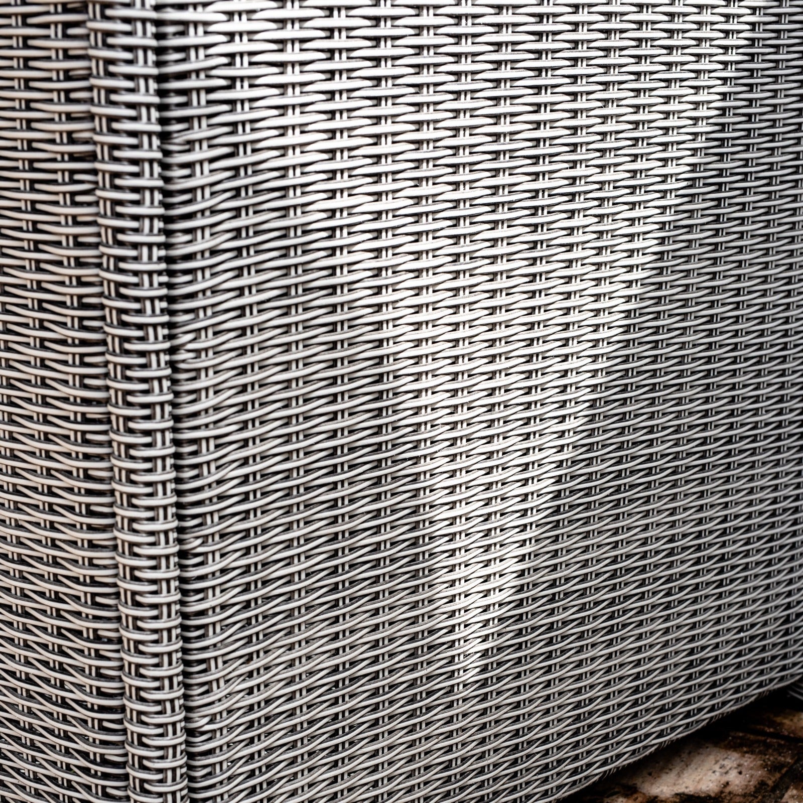 Santiago Rattan Storage Box/Console Table with Glass Top in Grey