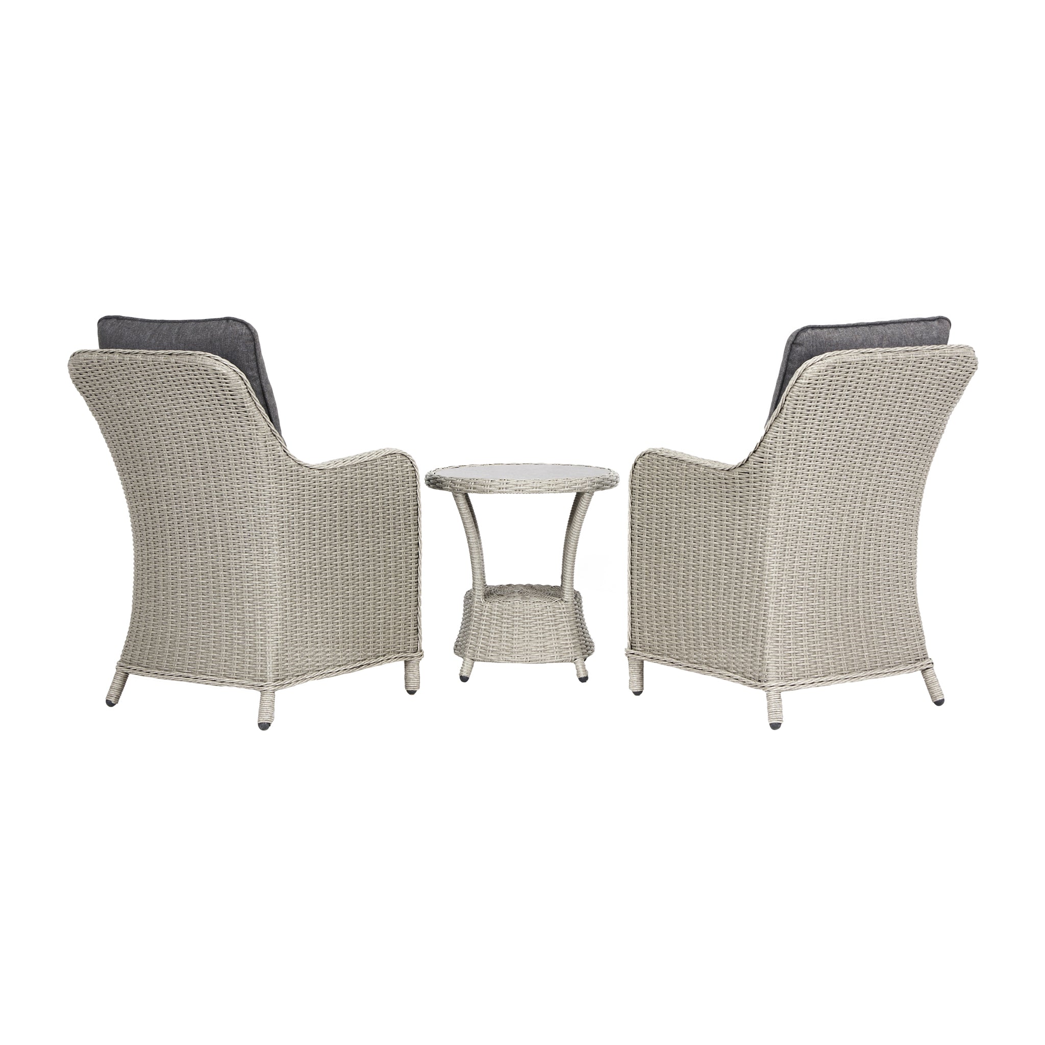 Antigua Bistro Set with Ceramic Top in Stone Grey