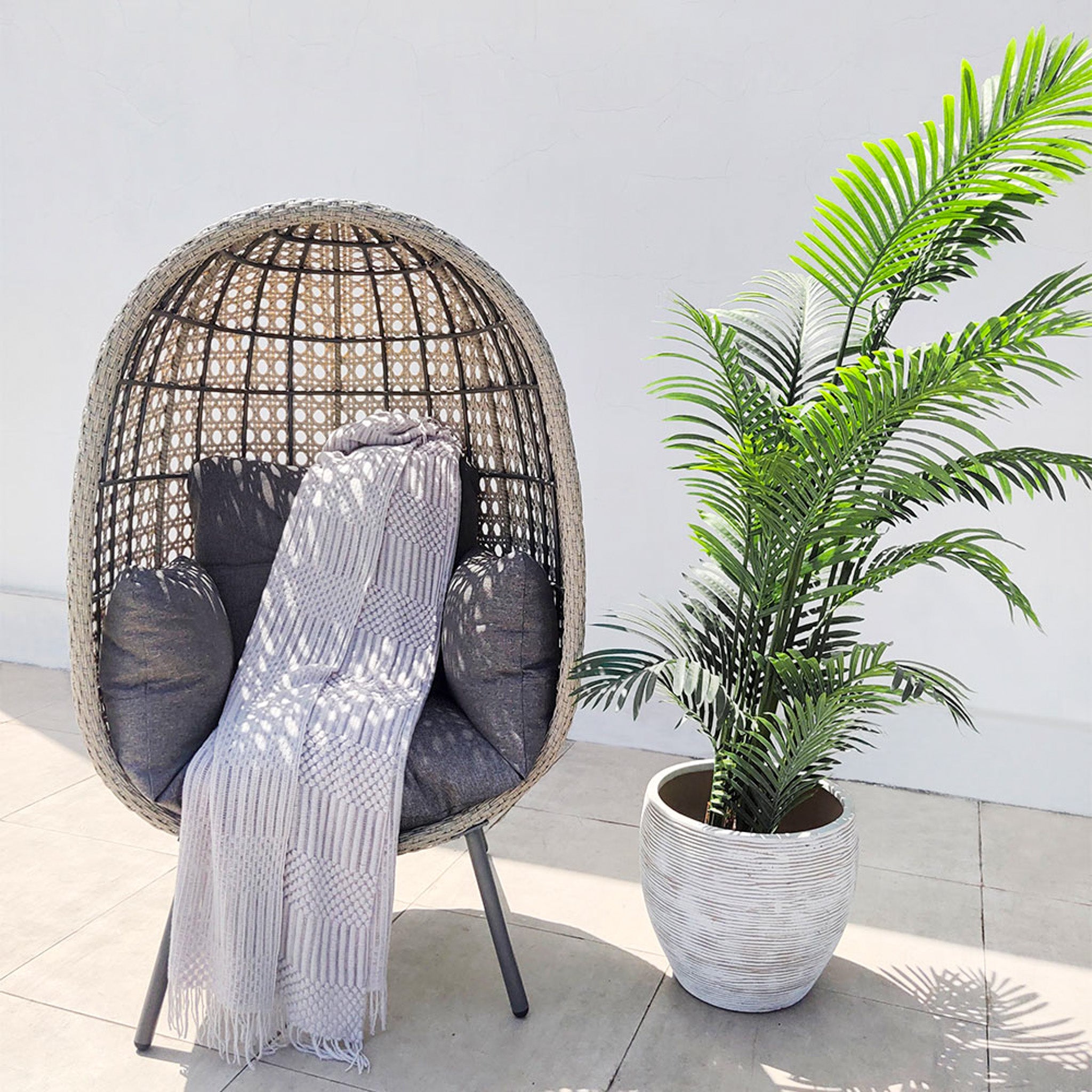 St Kitts Single Nest Chair in Stone Grey