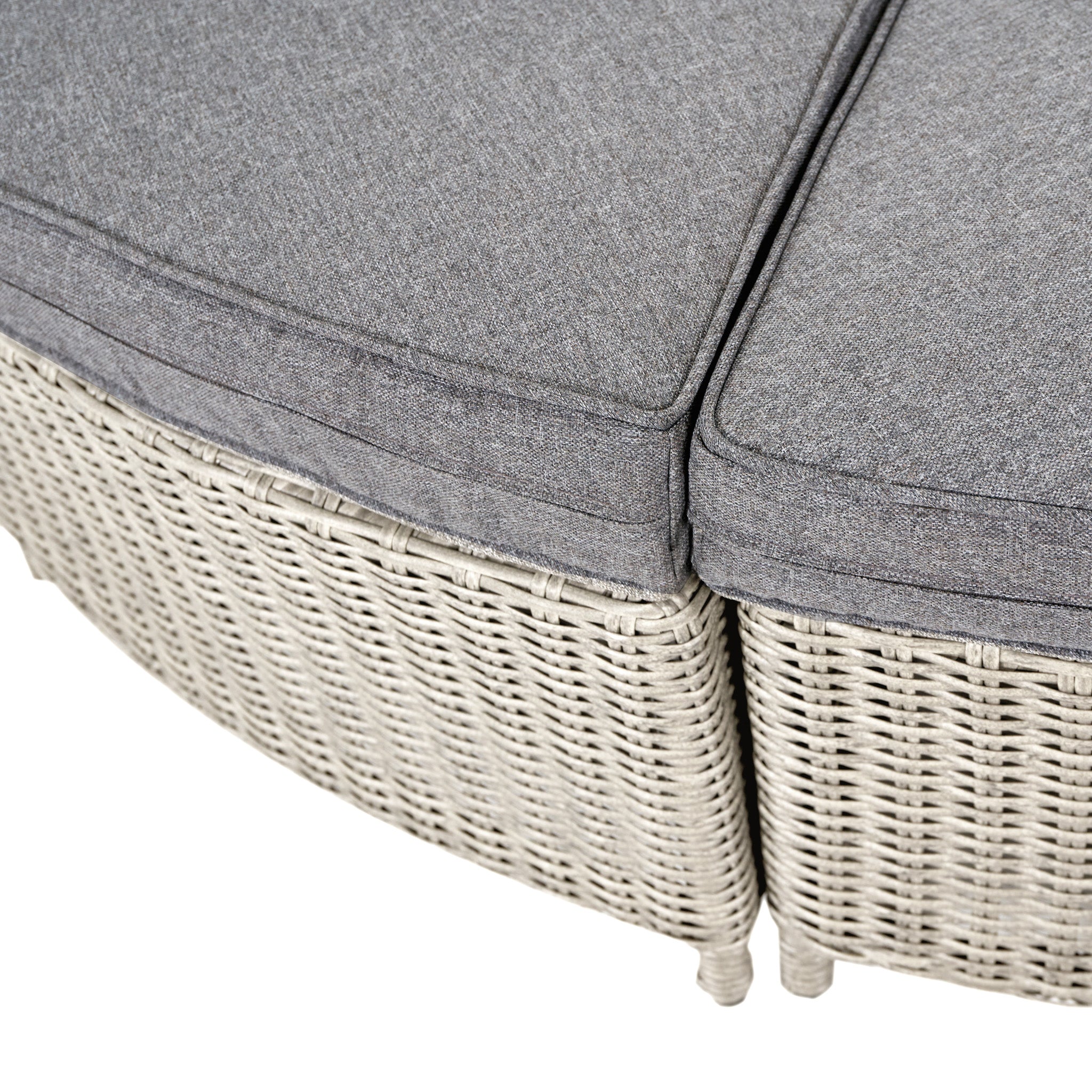 Bermuda Daybed Dining Set with Ceramic Top in Stone Grey