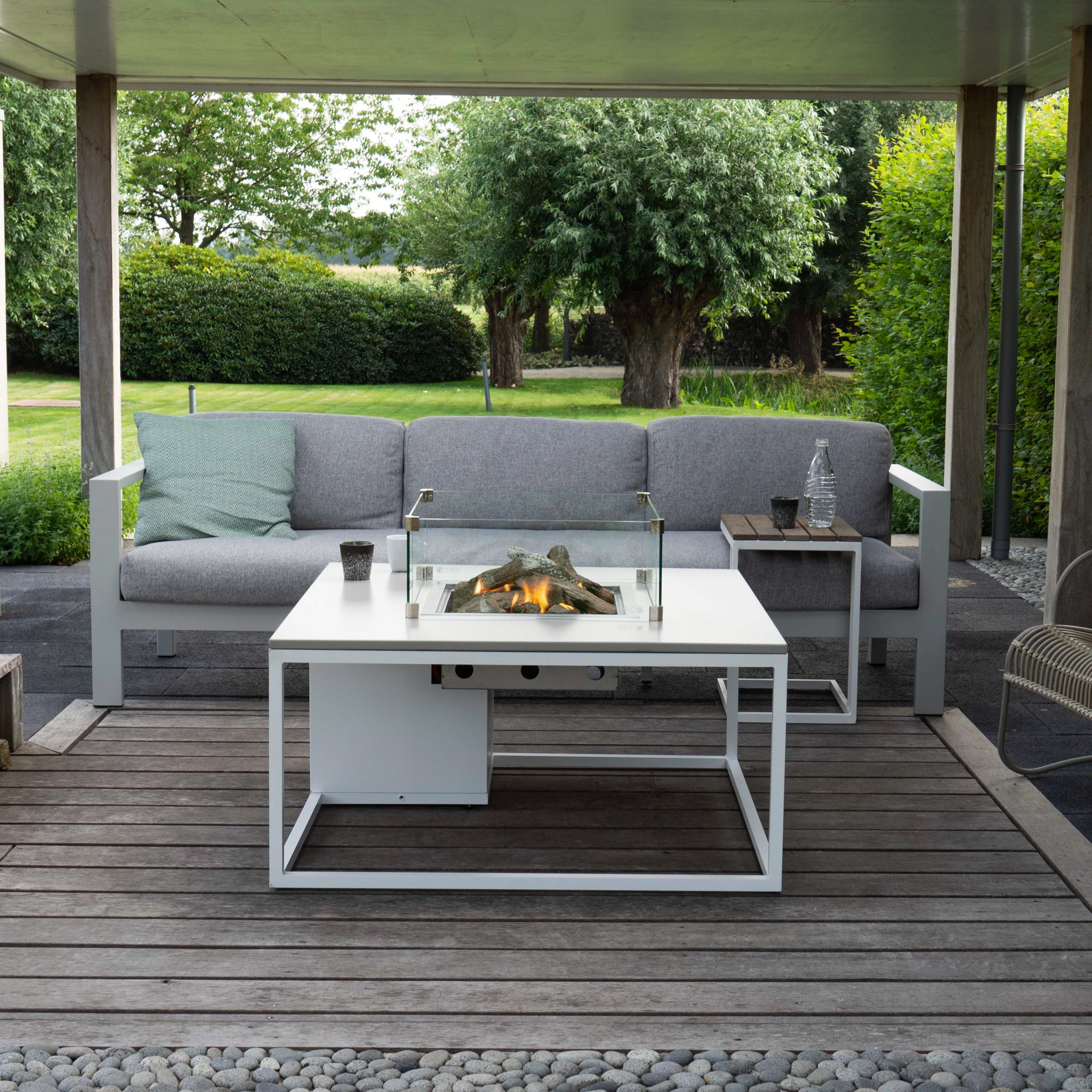 Cosiloft 100 White and Grey Fire Pit Table