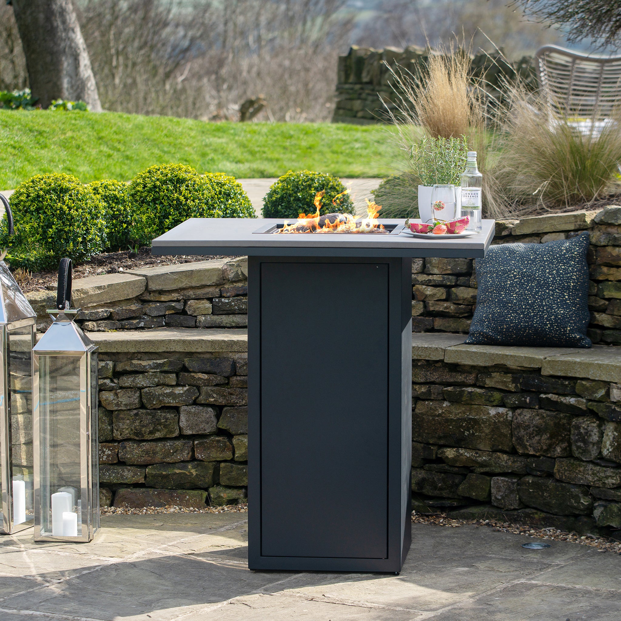 Cosiloft 100 Black and Grey Firepit Bar Table