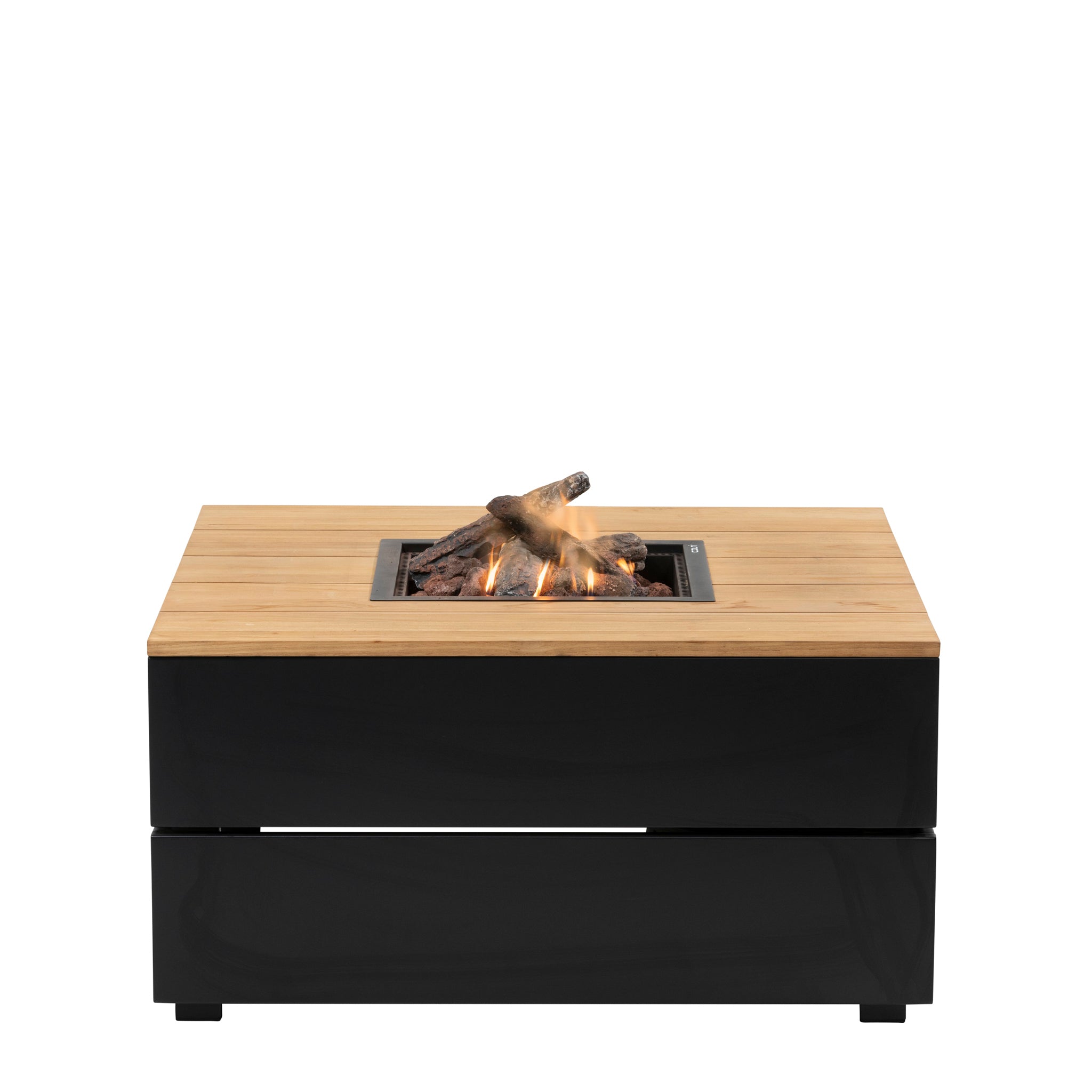 Cosipure 100 Black and Teak Square Fire Pit