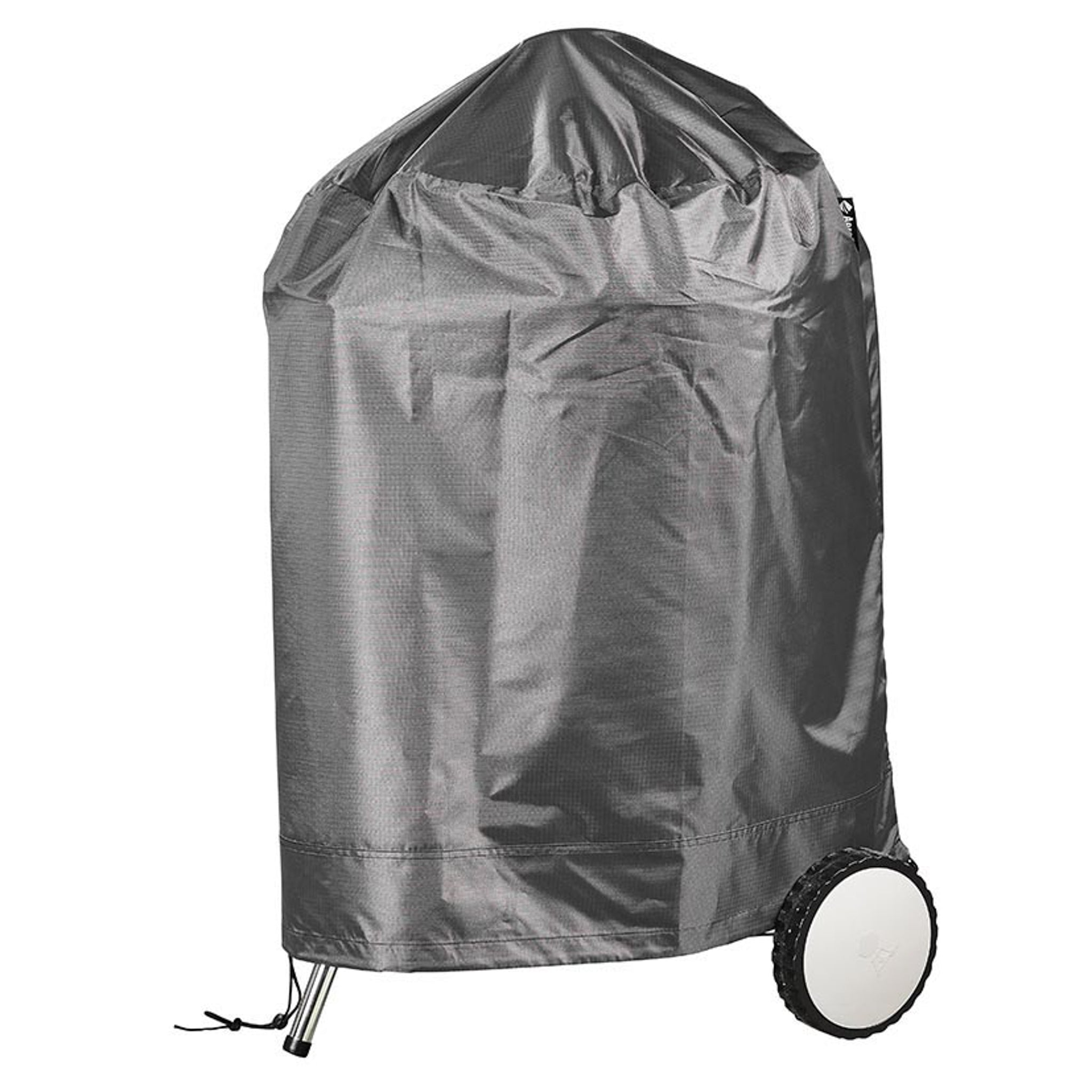 The UV-protected, water-resistant AeroCover - Barbecue Kettle Round Cover (70 x 95cm high) shields your round grill with wheels and features a drawstring closure at the bottom.