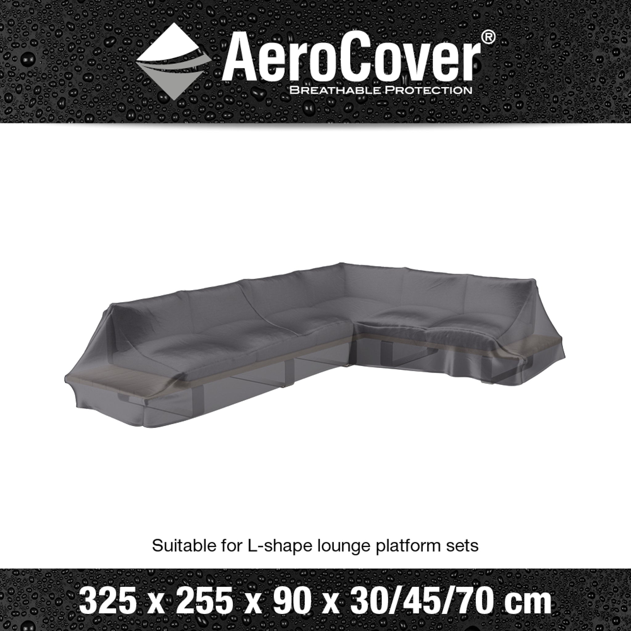 AeroCover - Left Hand Platform Cover 325x255x90xH30/45/70cm high