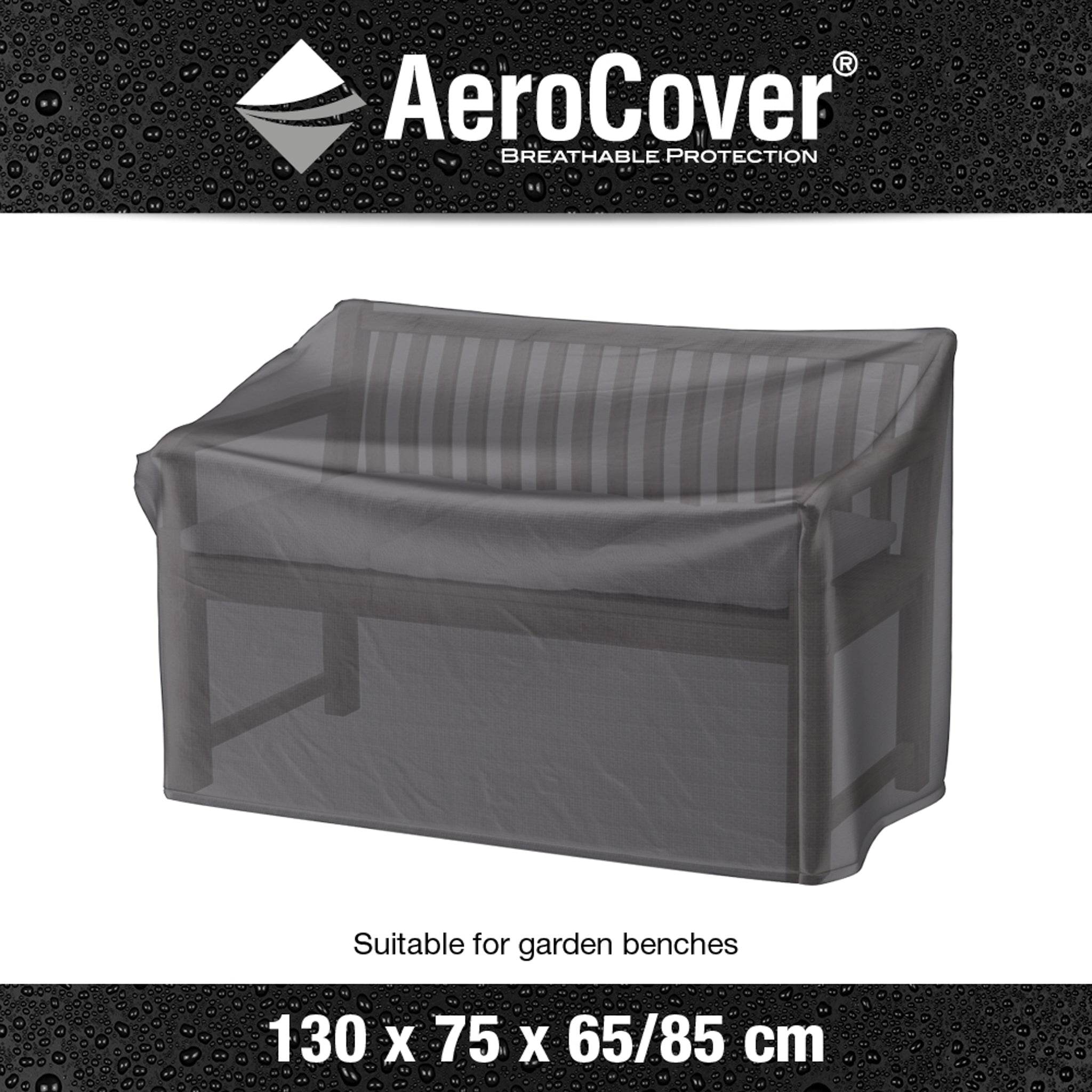 The UV-protective AeroCover - Garden Bench Cover 130 x 75 x 65/85 cm high is the ideal cover for your garden bench.