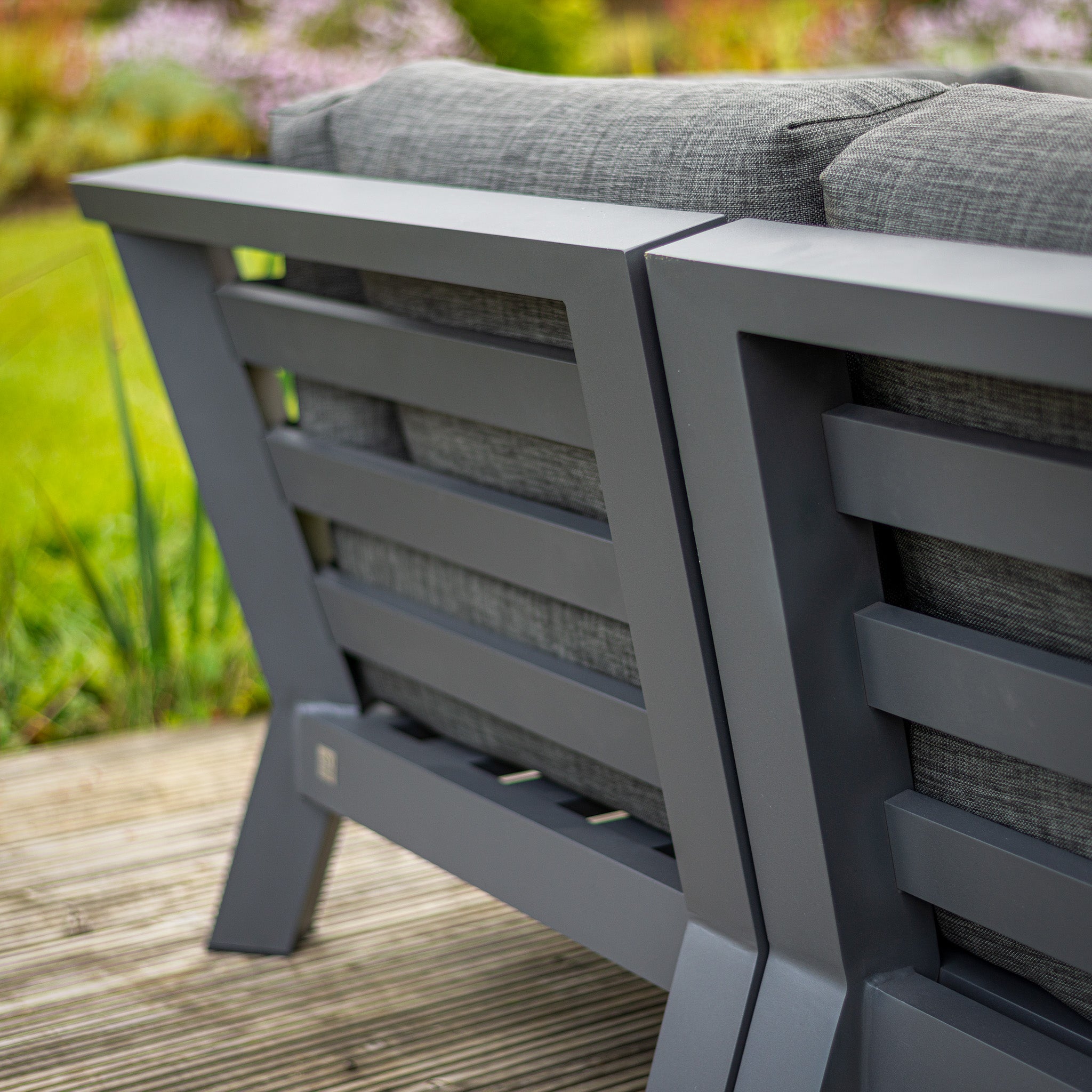 Meteoro Corner Group Set with Teak Table in Anthracite