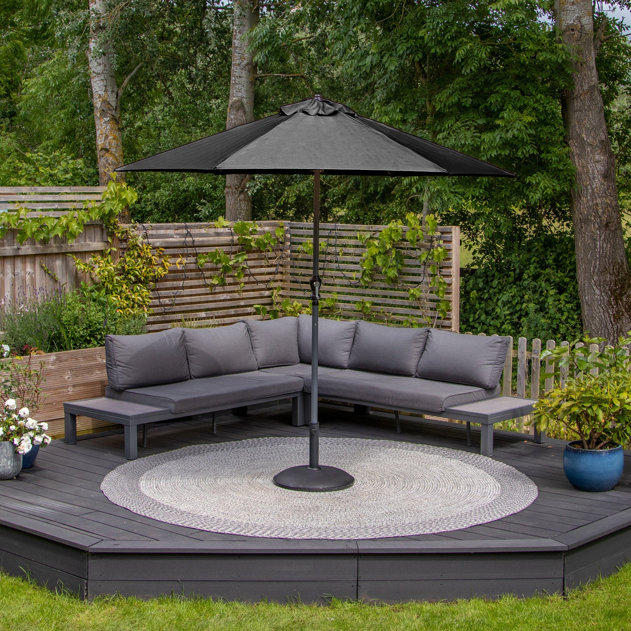 Triton 2.5m Round Aluminium Parasol in Grey