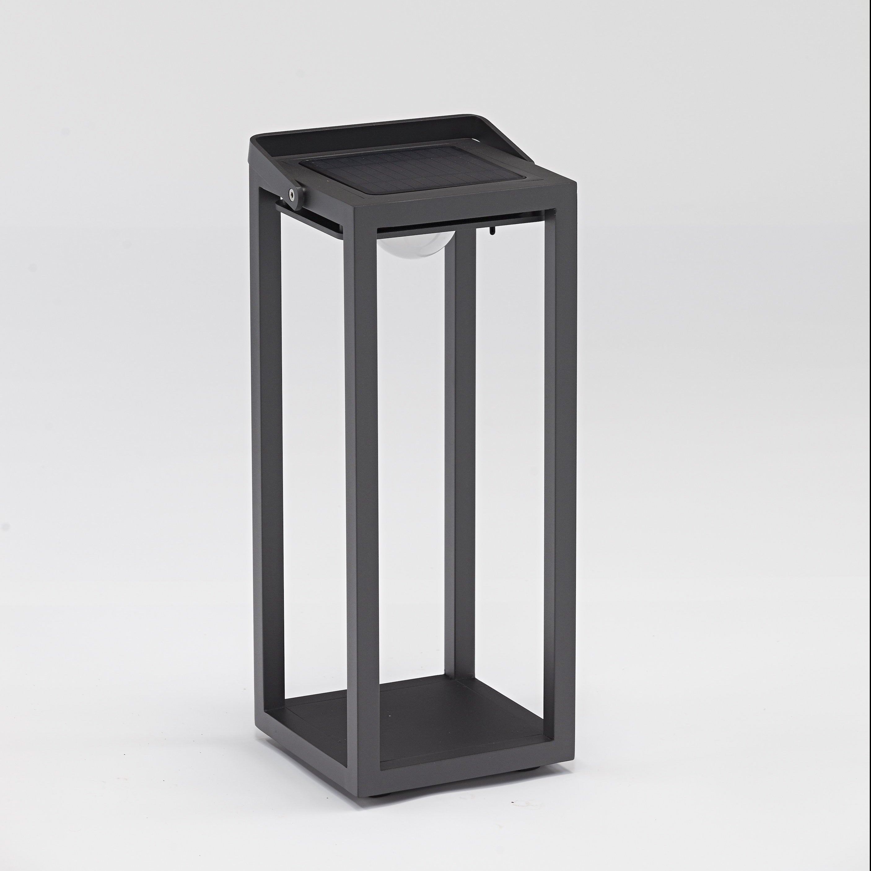 Luxor Large Floor Outdoor and Indoor Solar Lantern in Charcoal