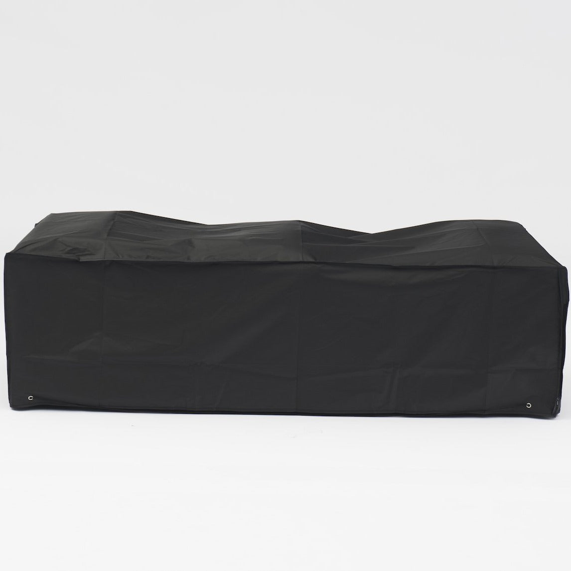 A black, rectangular Winter Cover For the Harbour Lifestyle Panama Luxury Outdoor Large Corner Set, custom fitted for outdoor use, displayed on a white background.