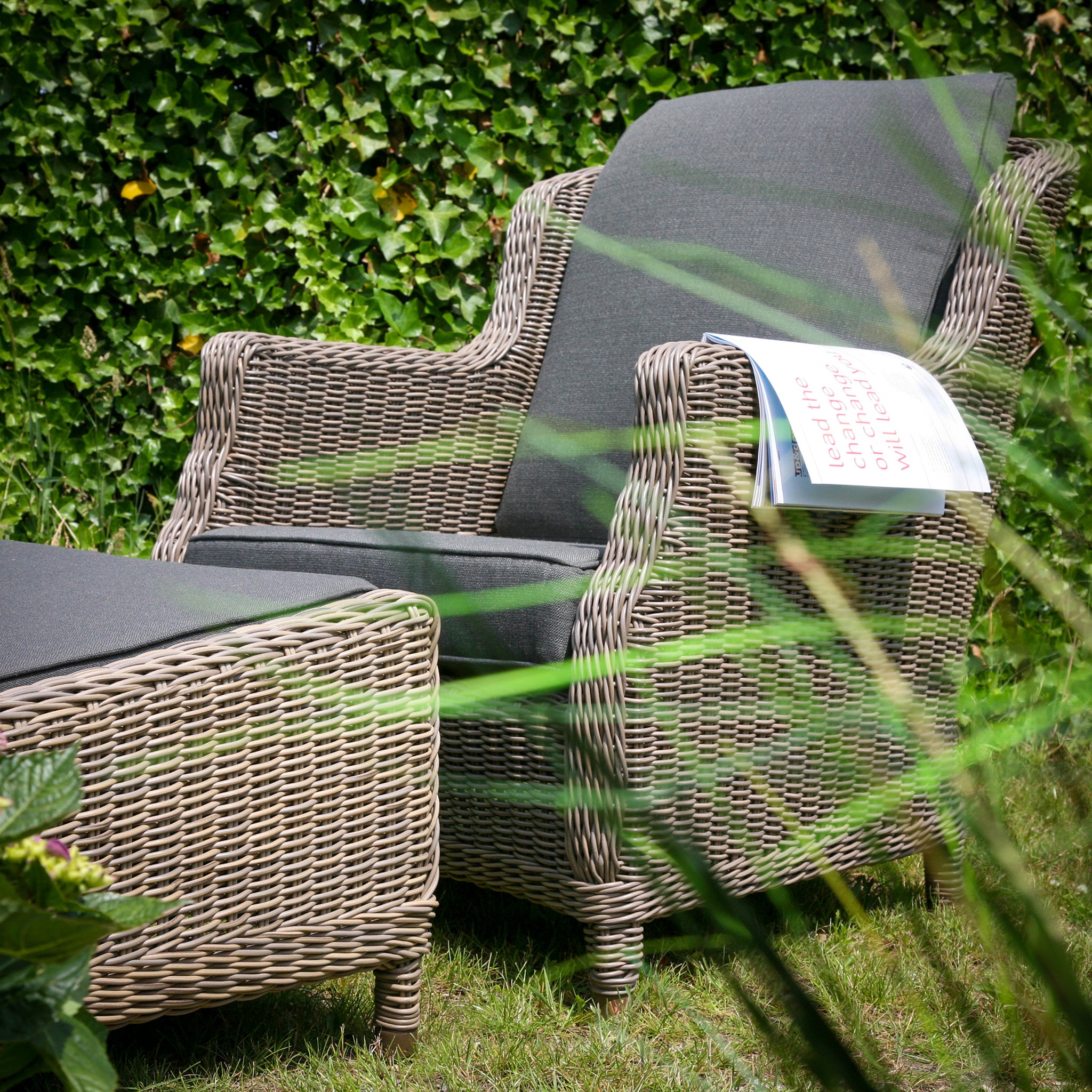 Brighton 2 Seat Sofa Set with Glass Topped Table and Footstool in Light Brown