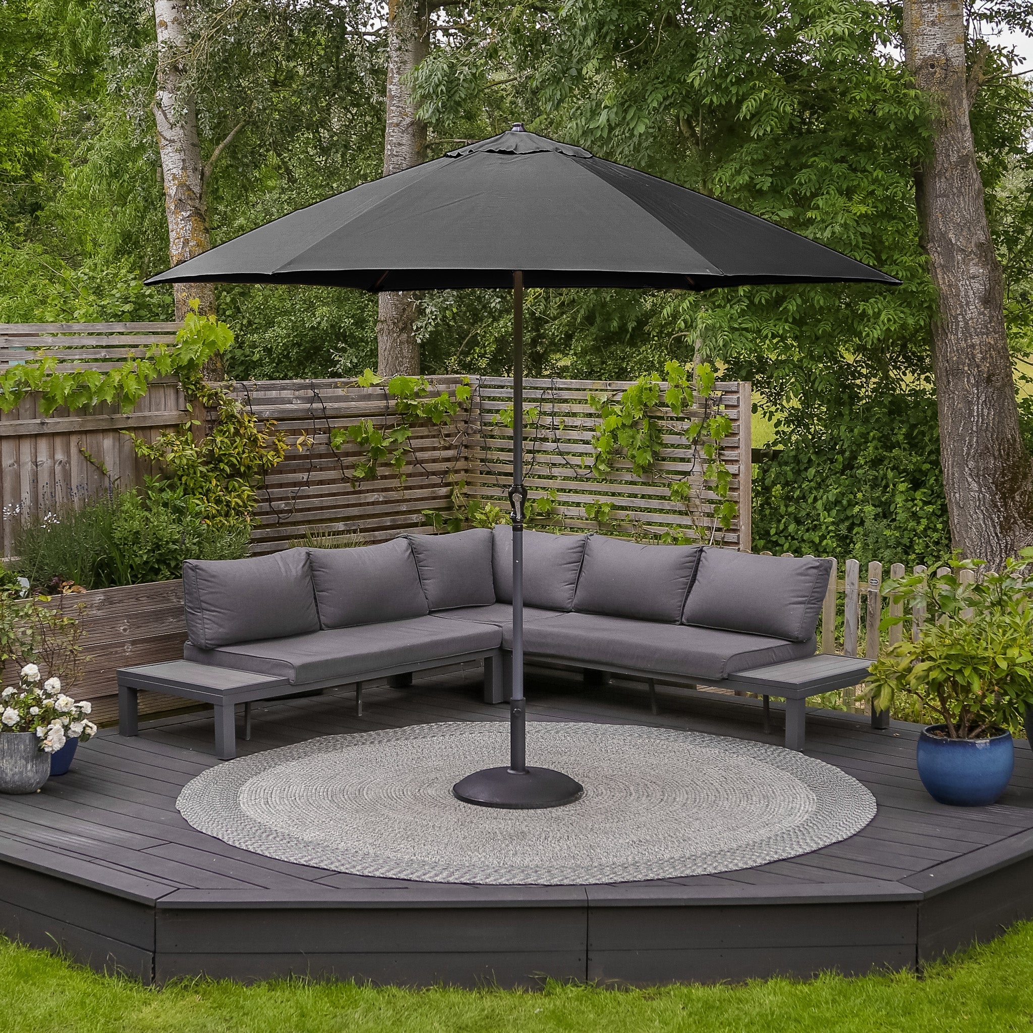 Triton 3m Round Aluminium Parasol in Grey