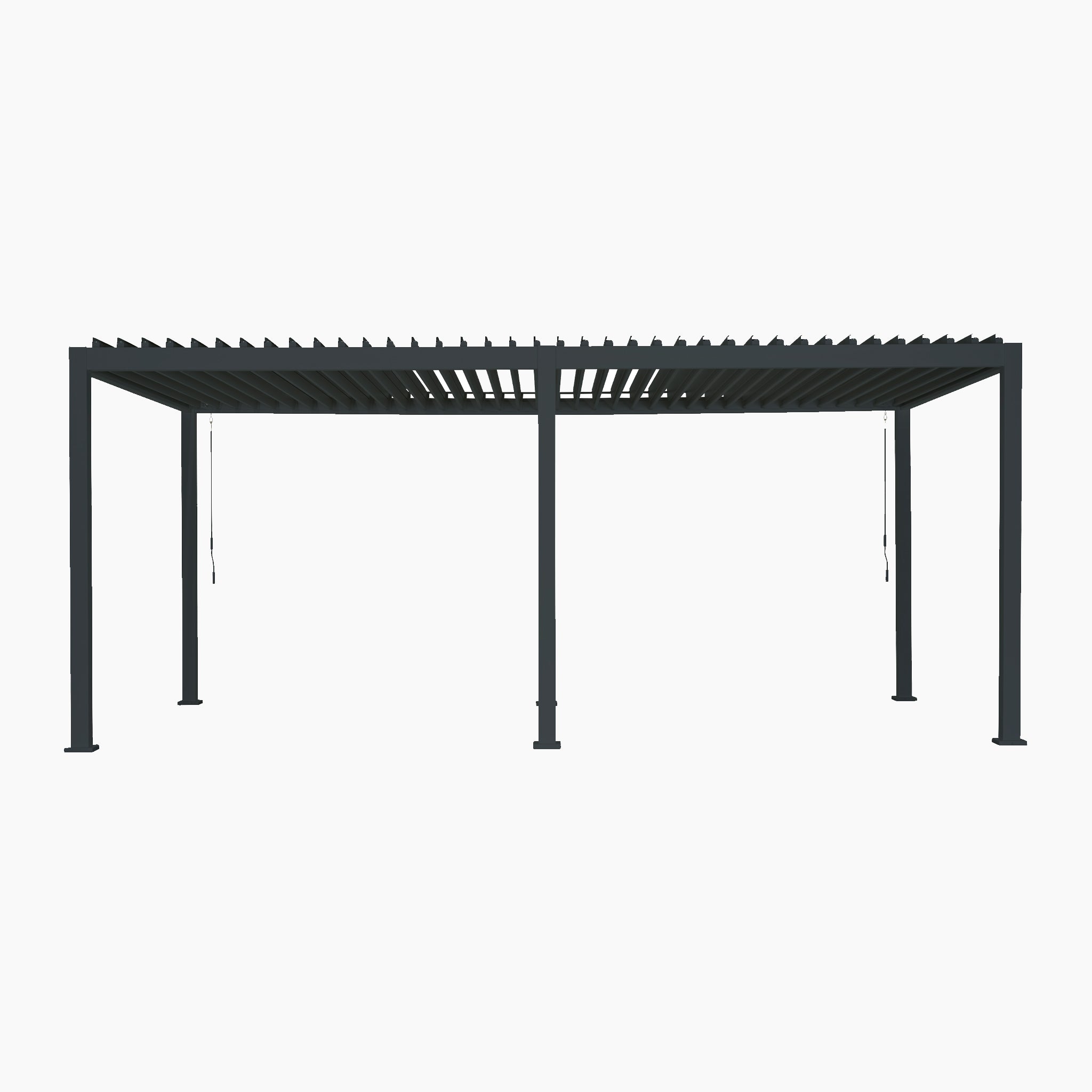 3m x 6m Rectangular Pergola with 4 Drop Sides in Grey