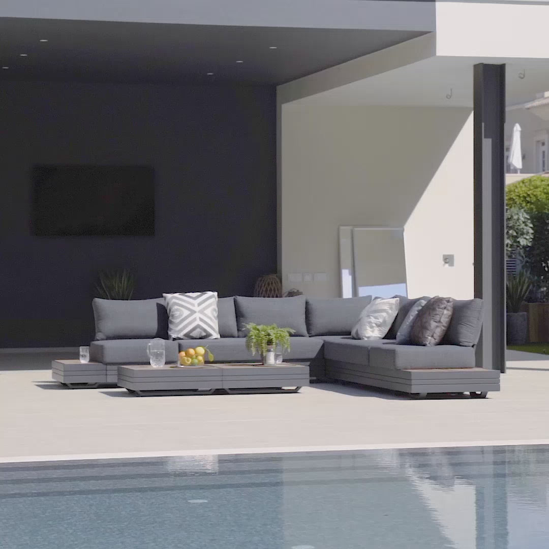 Panama Luxury Outdoor Large Corner Group Set in Charcoal