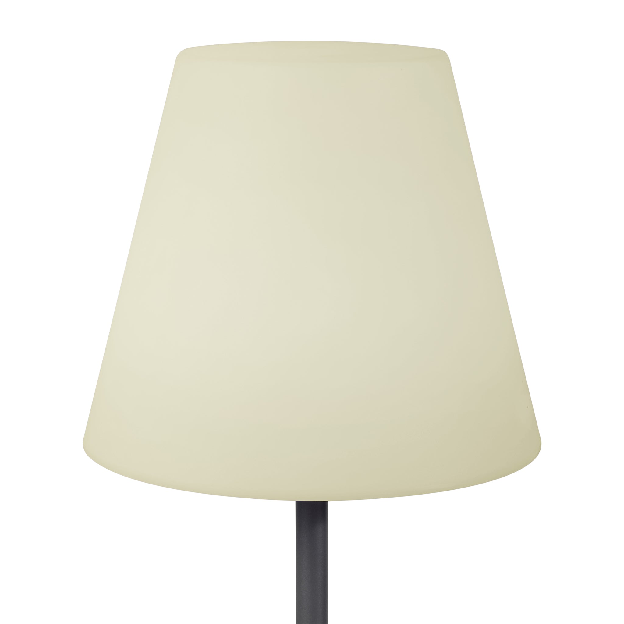 The Pacific Lifestyle Grey Metal Outdoor & Indoor Floor Lamp boasts a minimalist design with a white shade and sleek grey metal stand, perfect for patio decor. Its water-resistant construction offers durability and style in any weather.