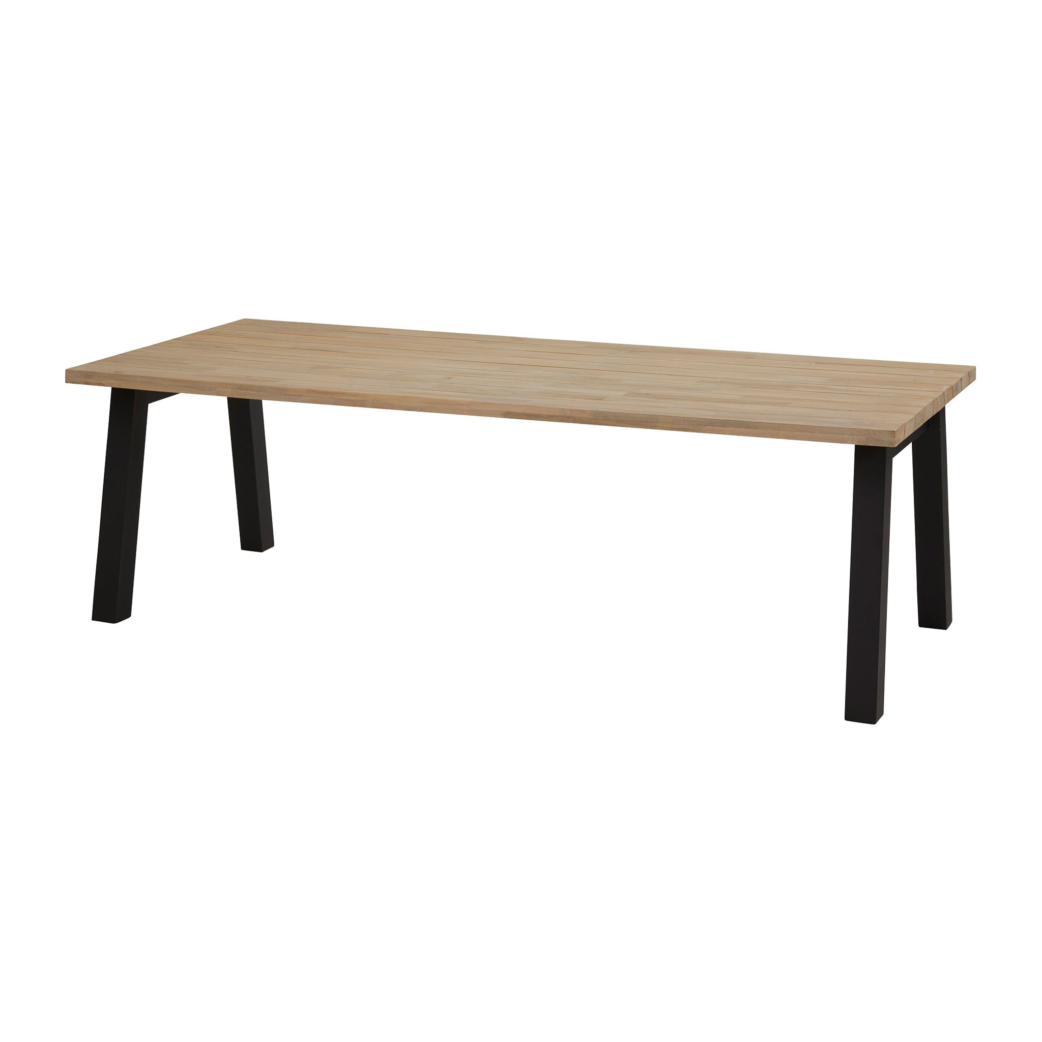Avila 6 Seat Rectangular Dining with Teak Table in Black