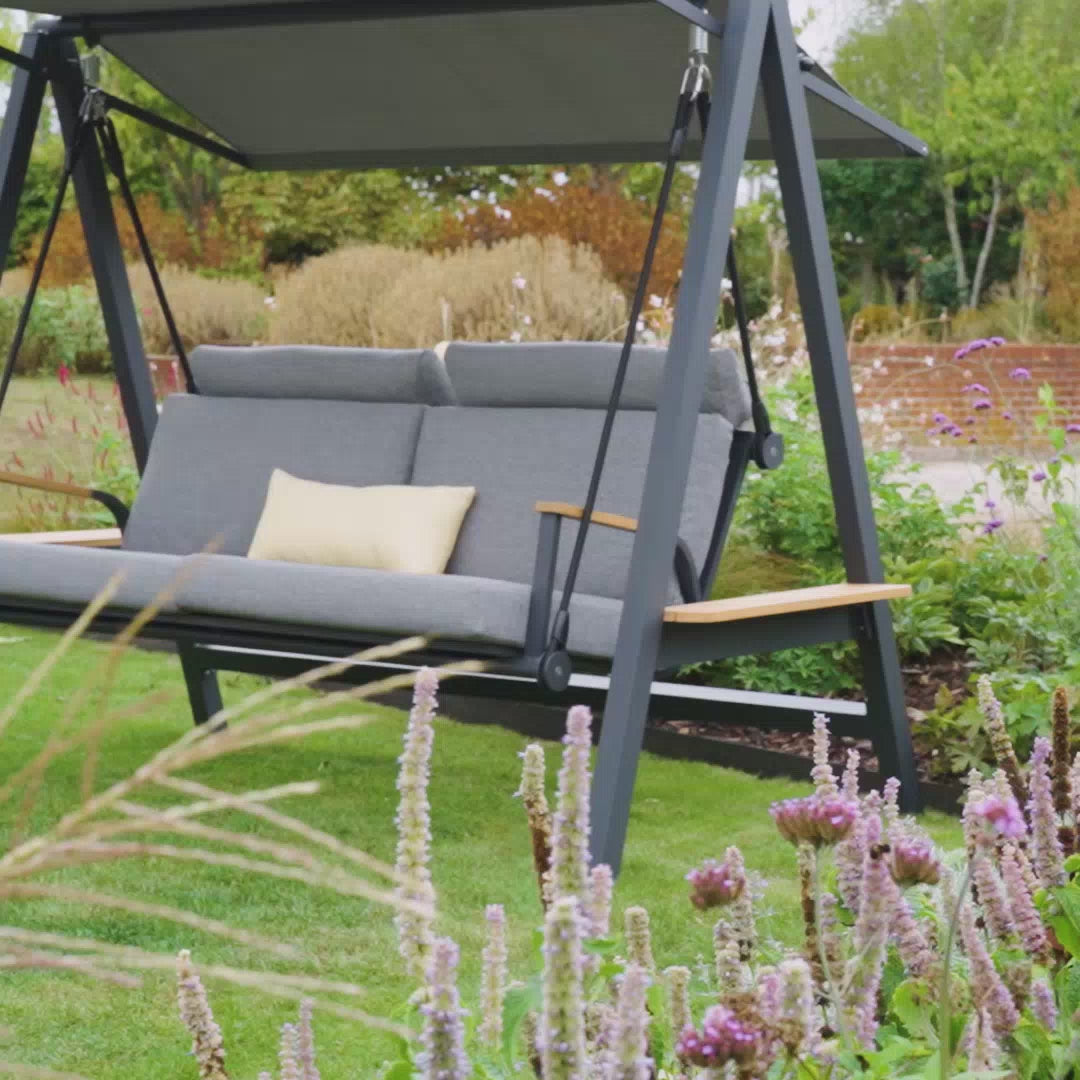 Lima Deluxe Aluminium Swing Seat in Washed Grey