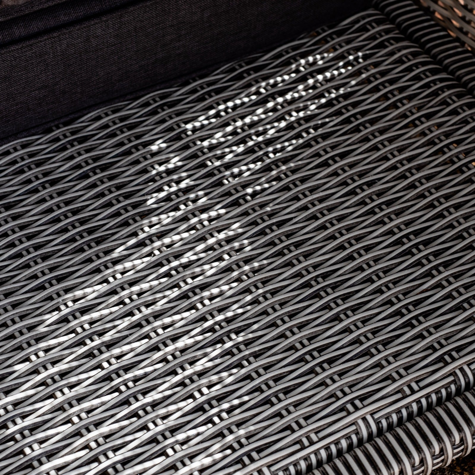 Santiago Rattan Storage Box/Console Table with Glass Top in Grey