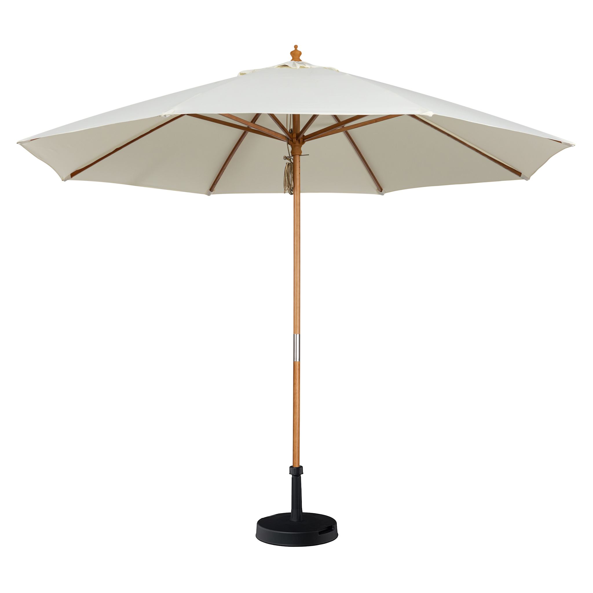 Kratos 2m Round Wooden Parasol in Beige