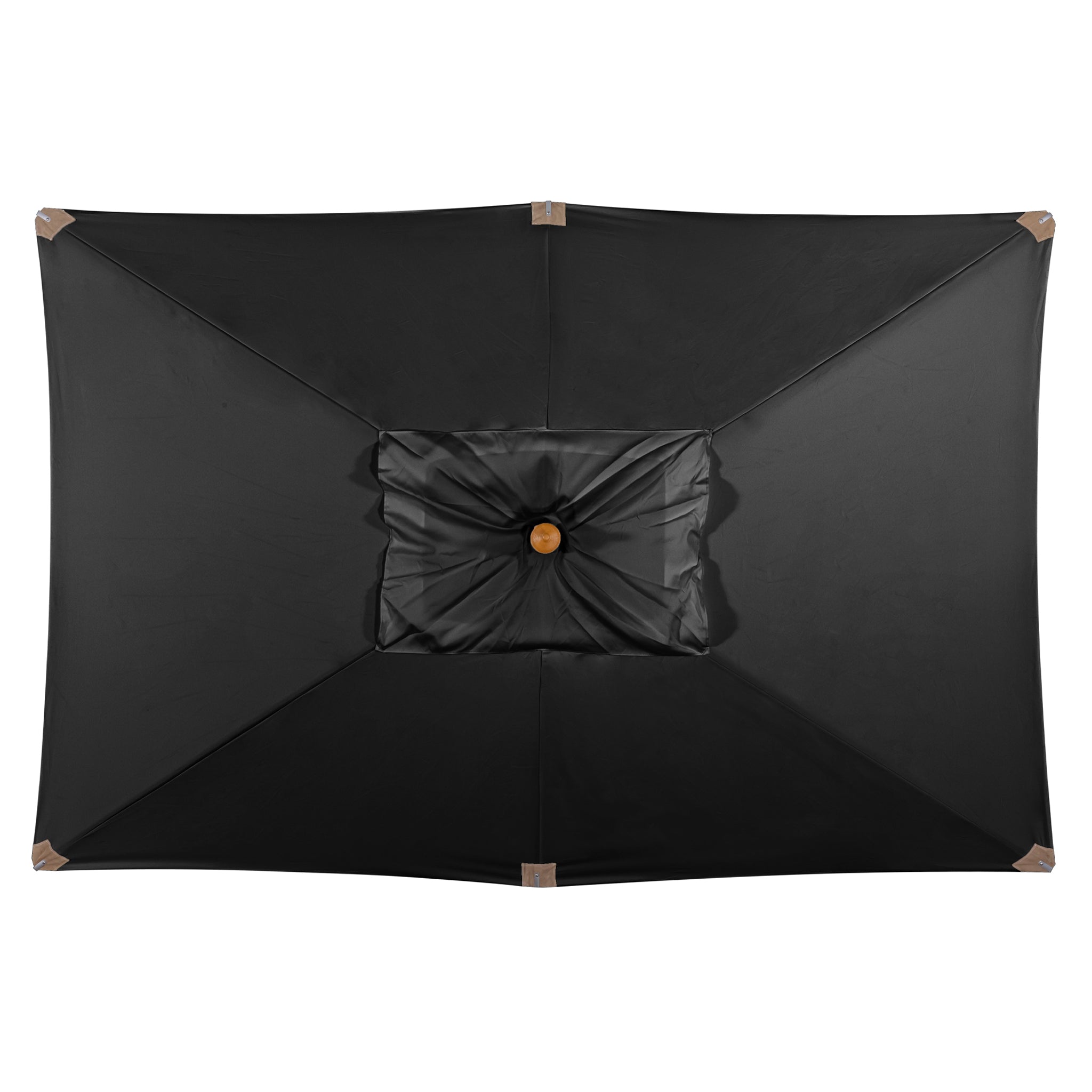 Styx 3m x 2m Rectangular Deluxe Wooden Parasol in Black
