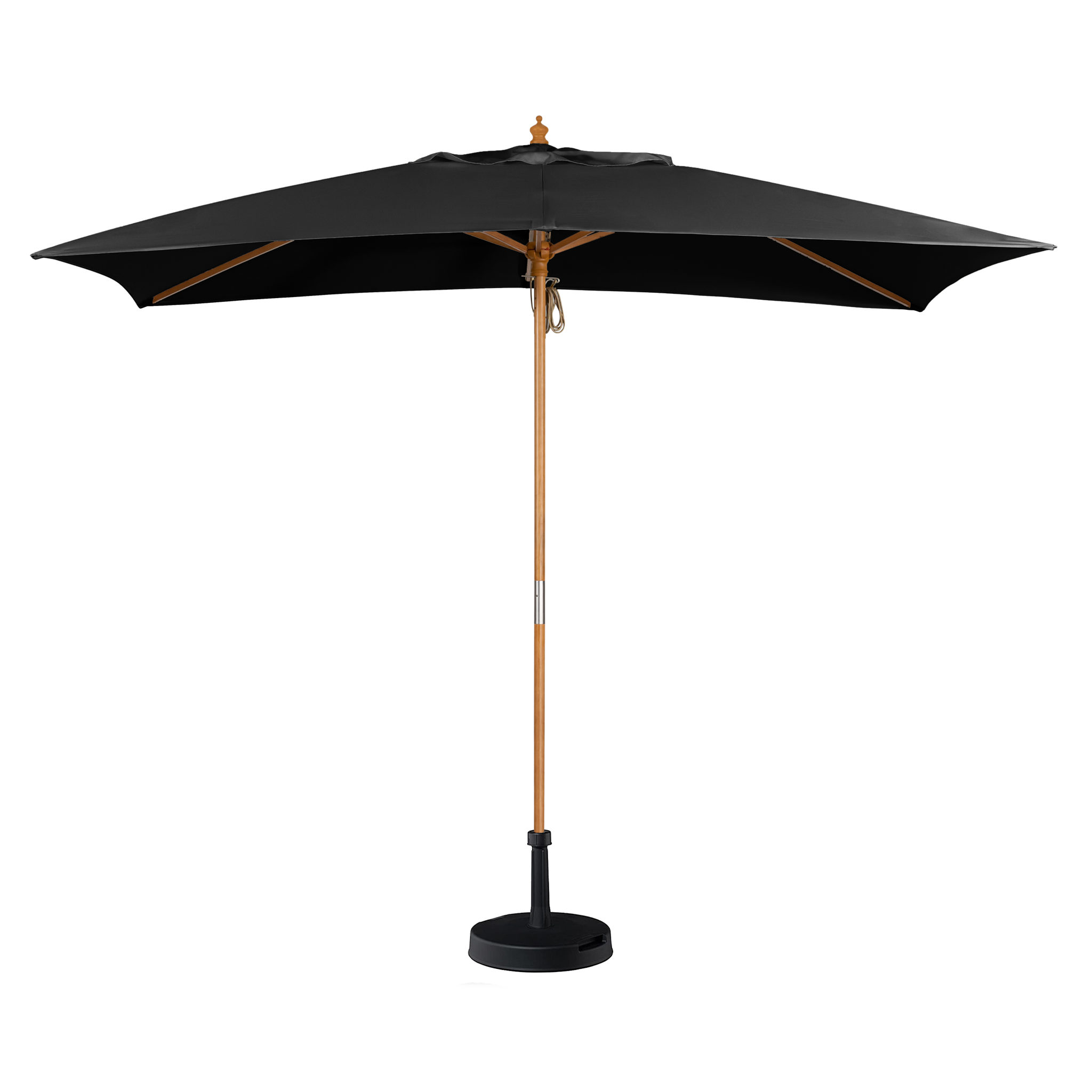 Kratos 3m x 2m Rectangular Wooden Parasol in Black