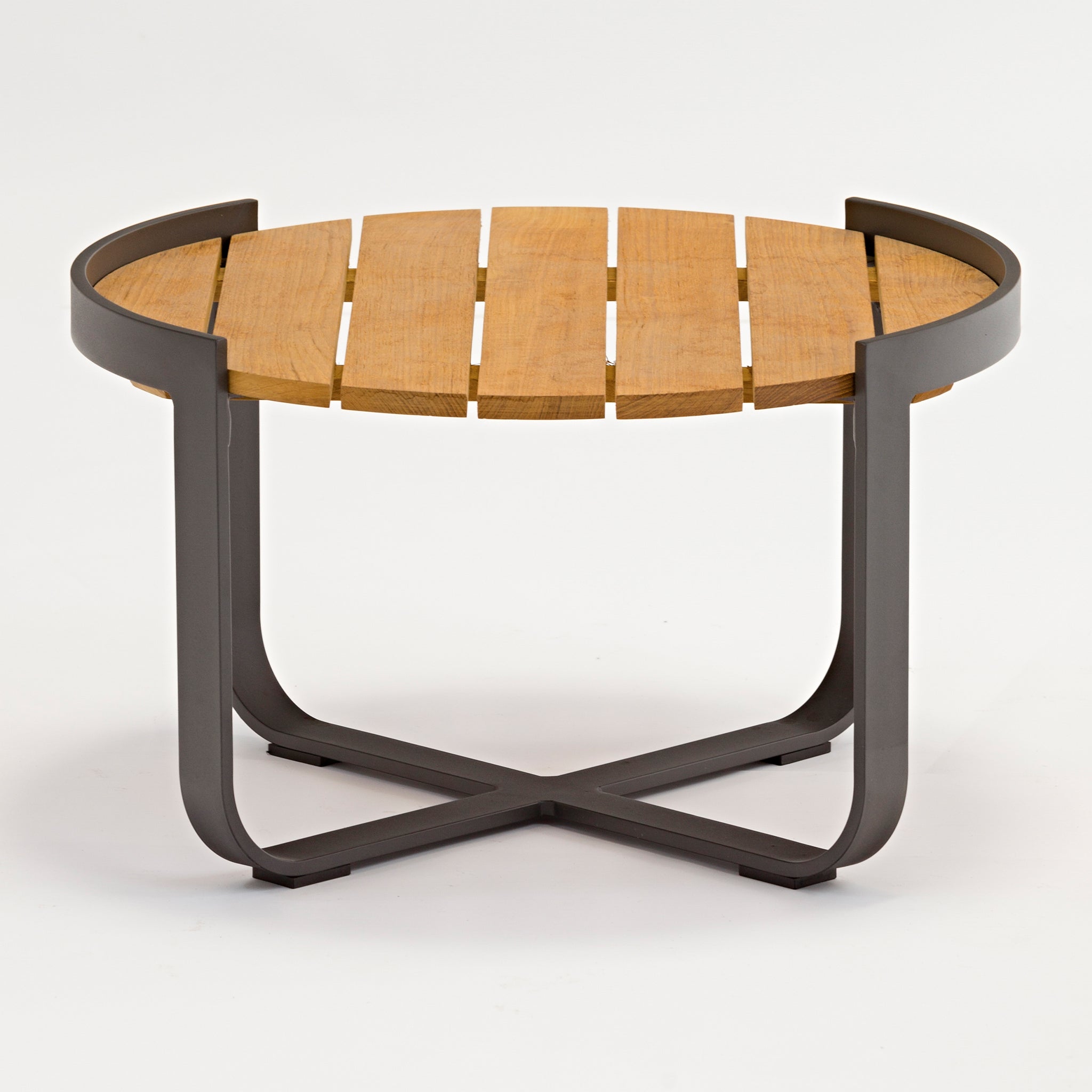 Bloom Coffee Table with Teak Top in Charcoal