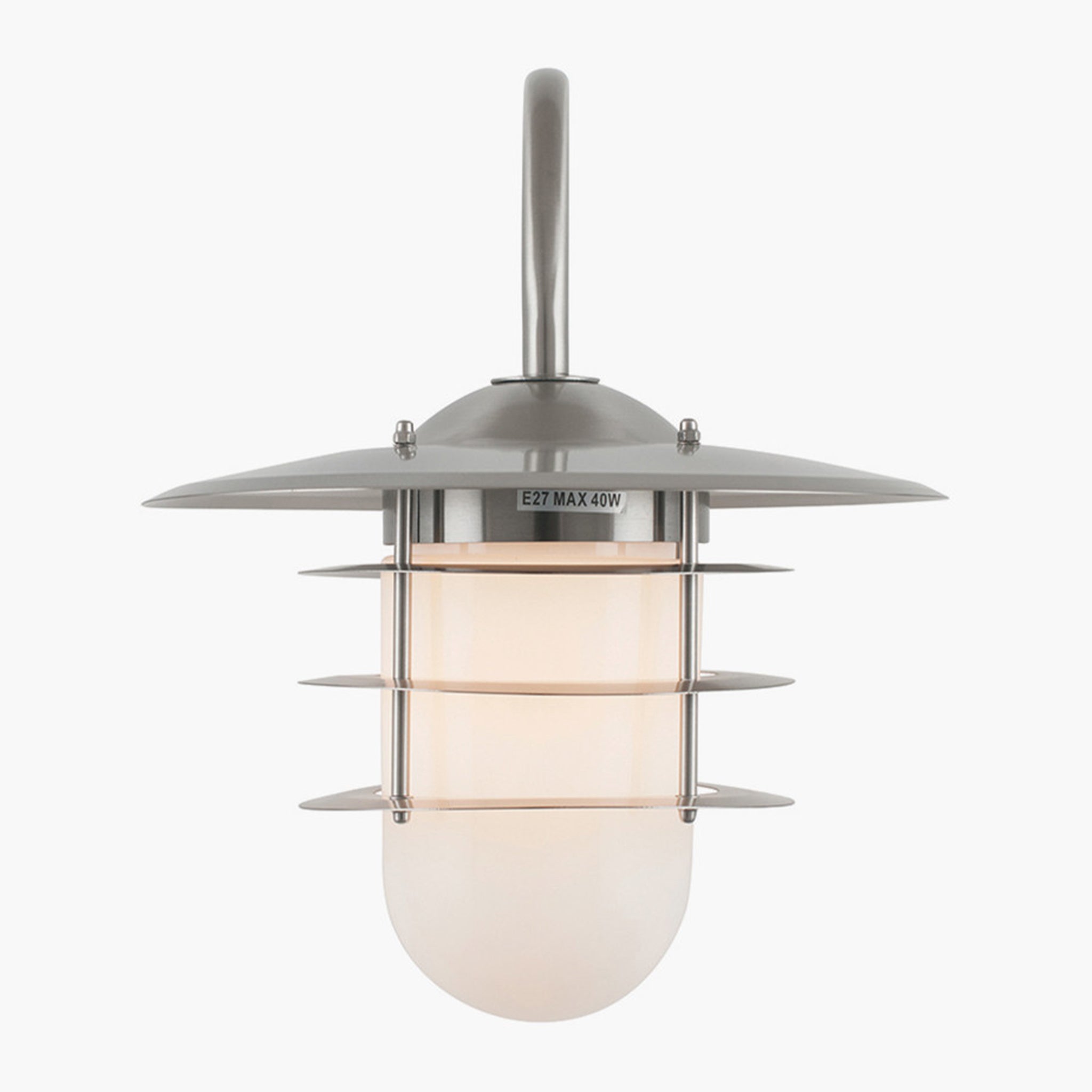 Centauri Glass Wall Light in Brushed Steel