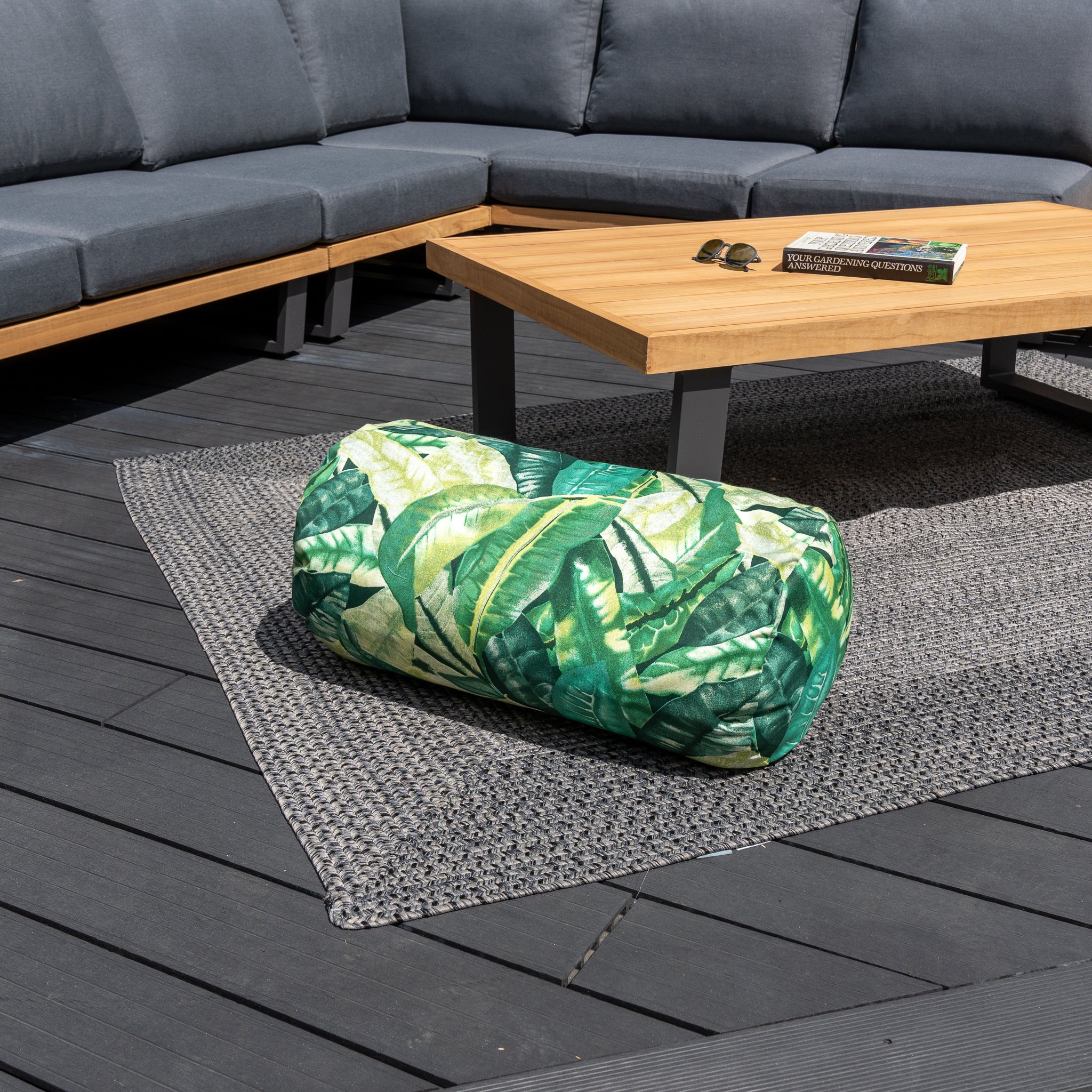 Acrisol Amazonia Verde Large Round Bolster Floor Cushion - 72cm x 35cm