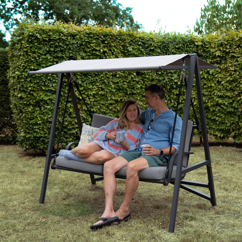 Lima Aluminium Swing Seat in Washed Grey