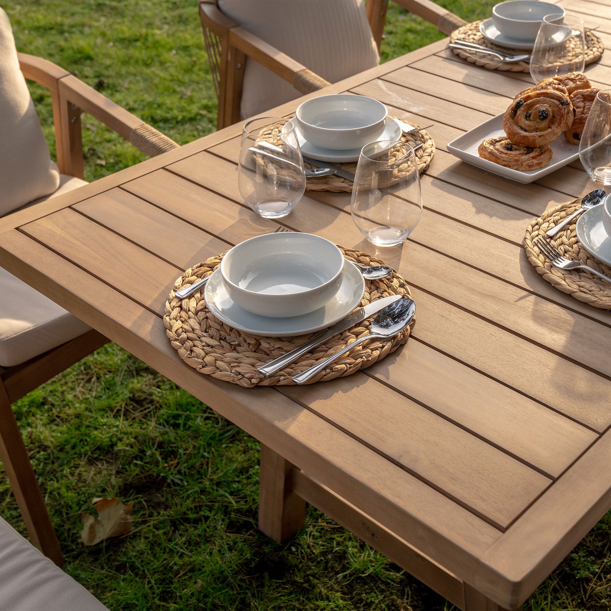 Quay 6 Seat Rectangular Dining Set in Linen