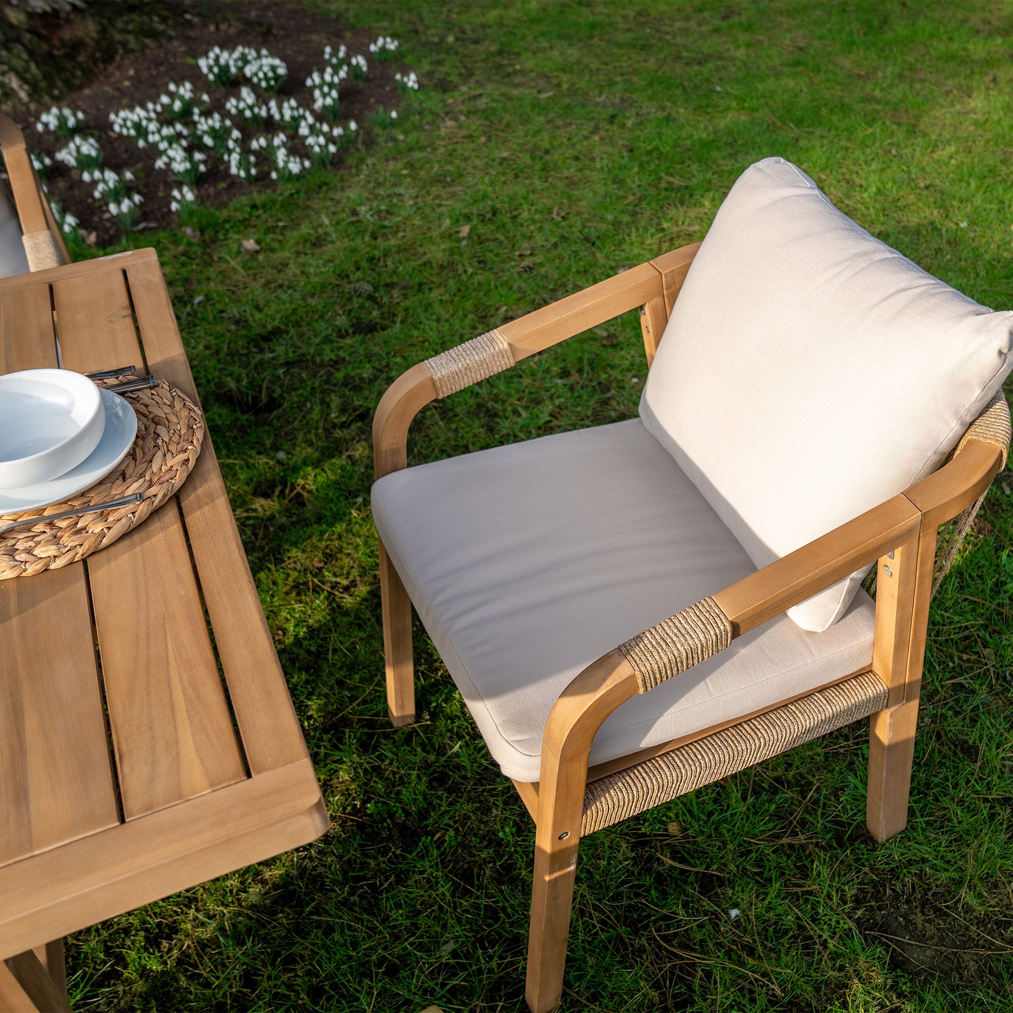 Quay 6 Seat Rectangular Dining Set in Linen