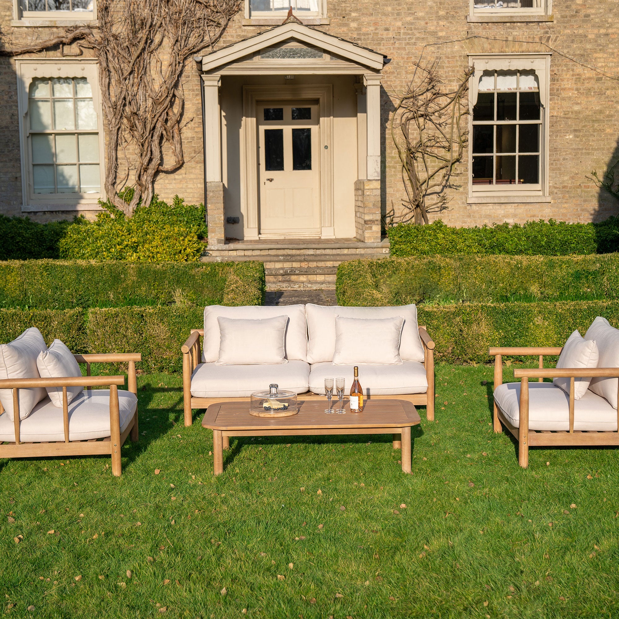 Lavenham 2 Seat Sofa Set in Linen