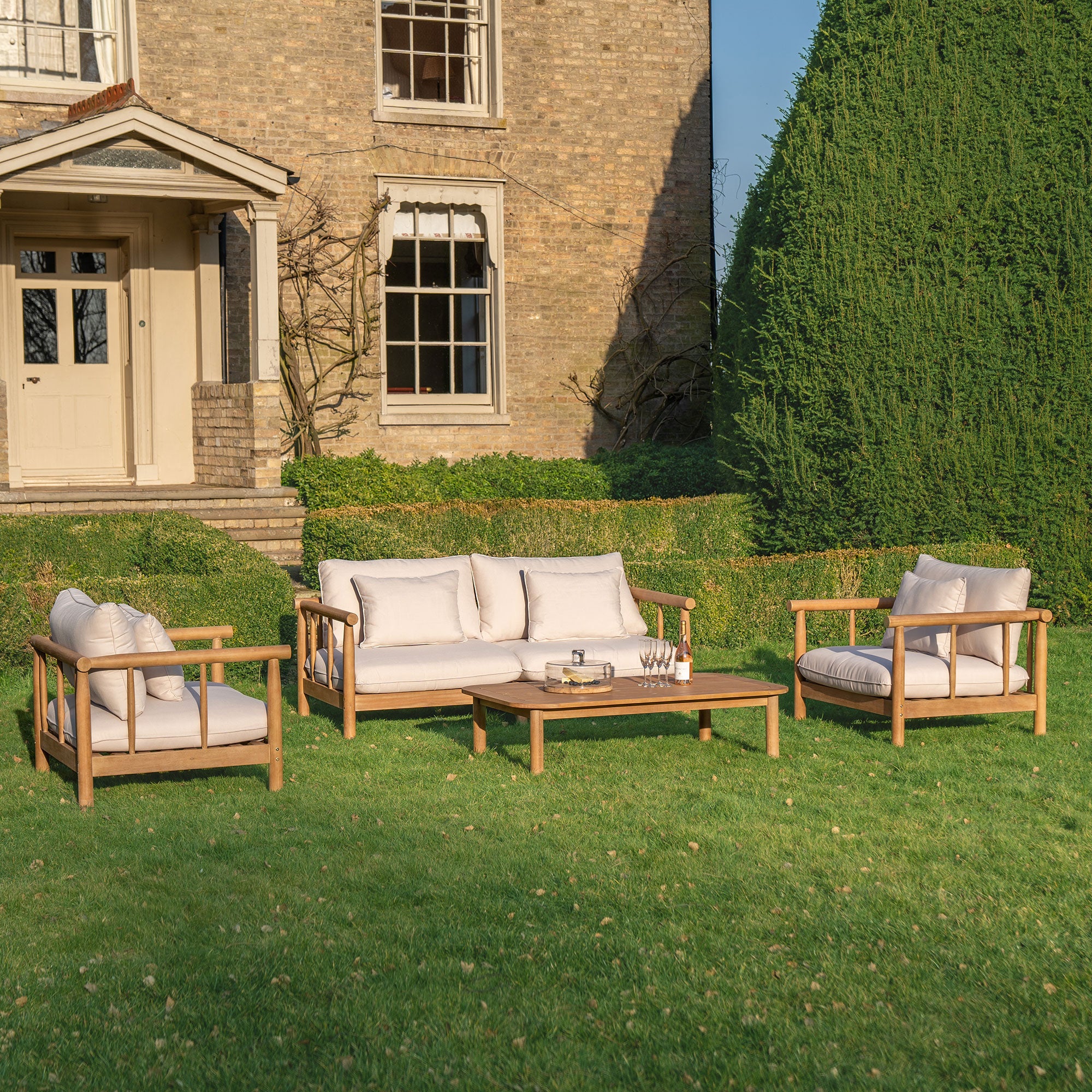 Lavenham 2 Seat Sofa Set in Linen