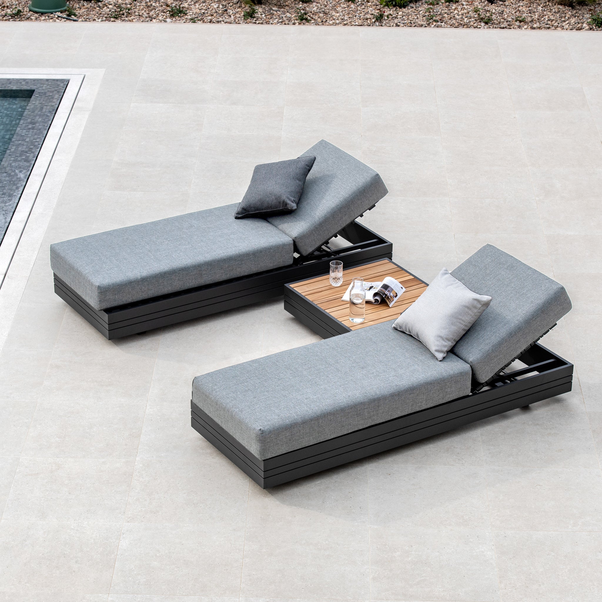 Panama 3 Seat Sofa with Sun Lounger Feature in Washed Grey