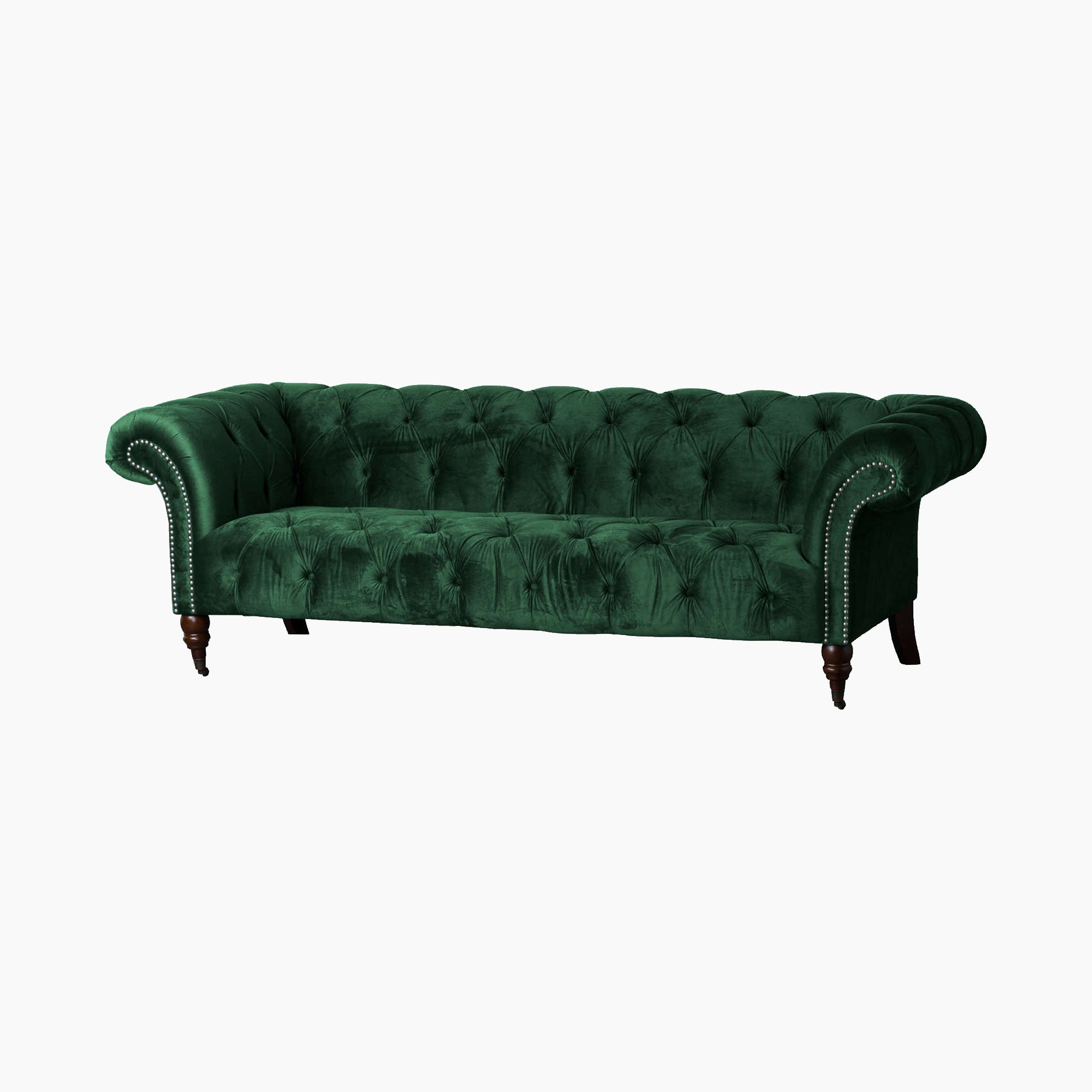 Emerald Velvet Chesterfield Three Seater Sofa