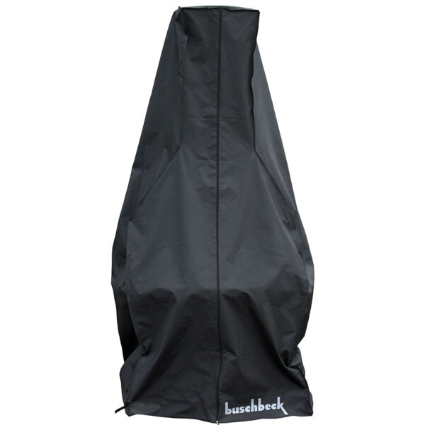 The Buschbeck Masonry Barbecue Full Cover is a tall black cover with "buschbeck" printed at the bottom front, designed to neatly protect your upright barbecue.