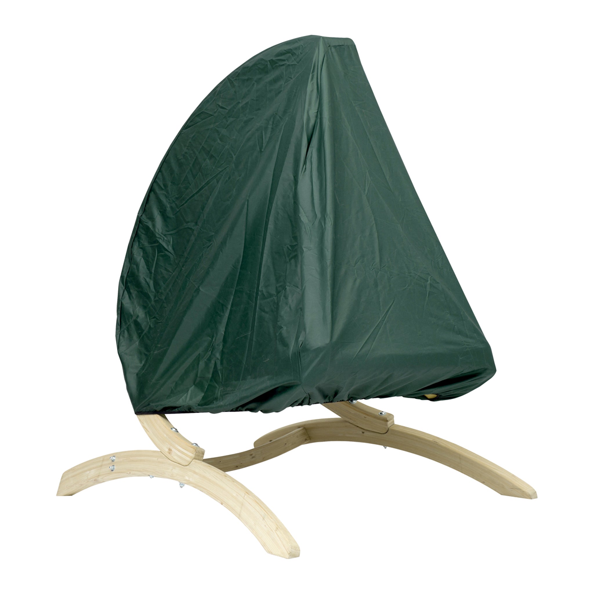 The Globo Single Seater Stand Cover, in green, fully protects the hammock seat on a Globo Single Stand.