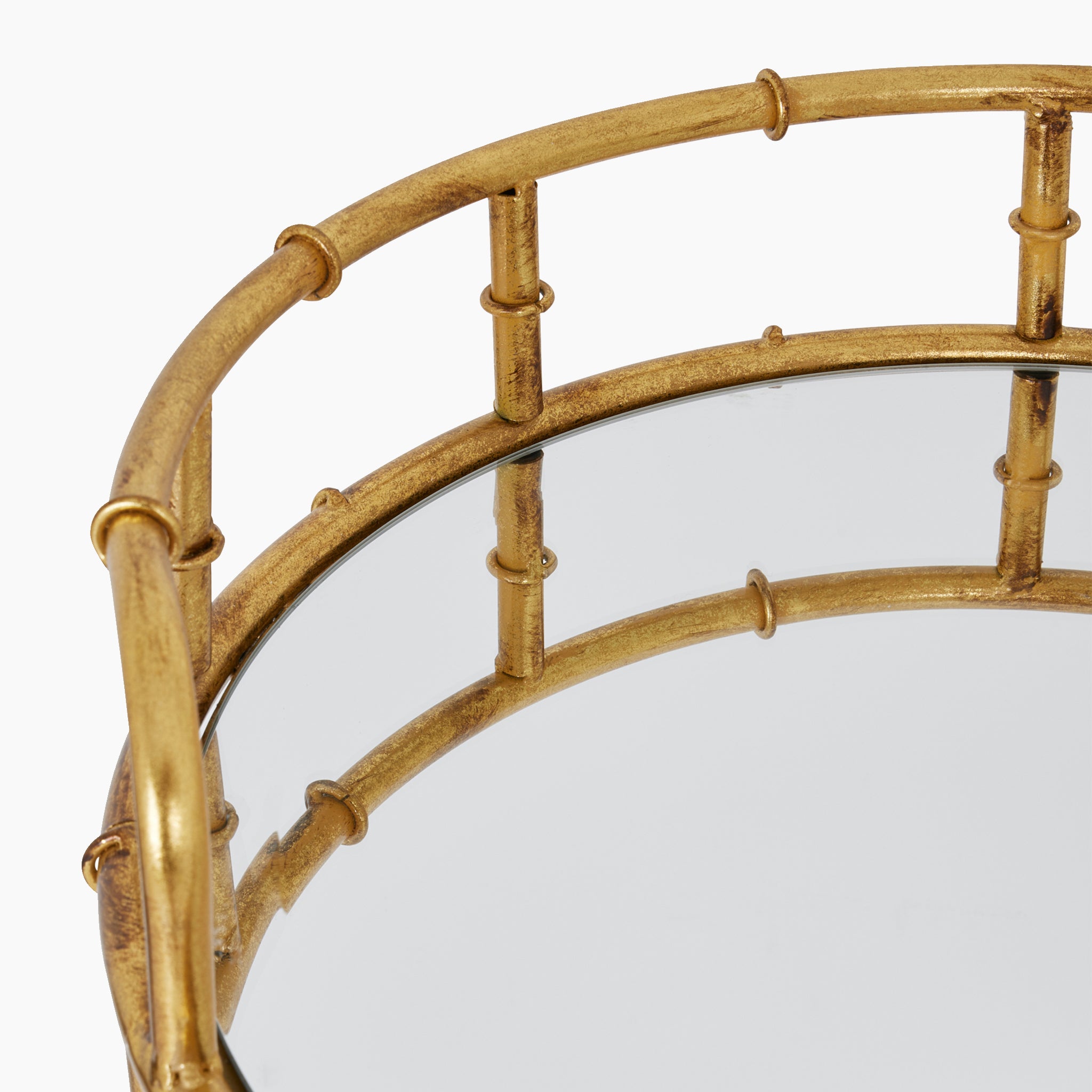 Gold Round Drinks Trolley