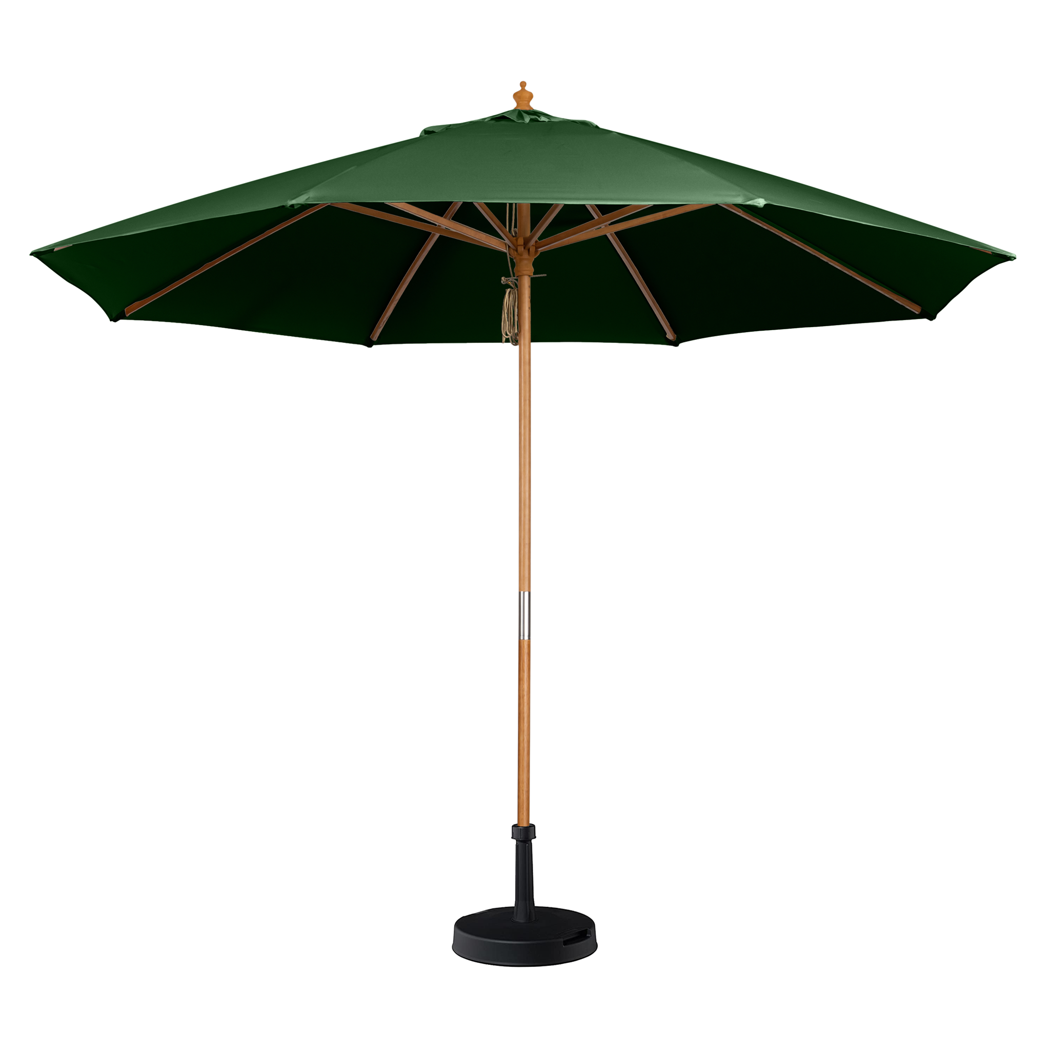 Kratos 3m Round Wooden Parasol in Green