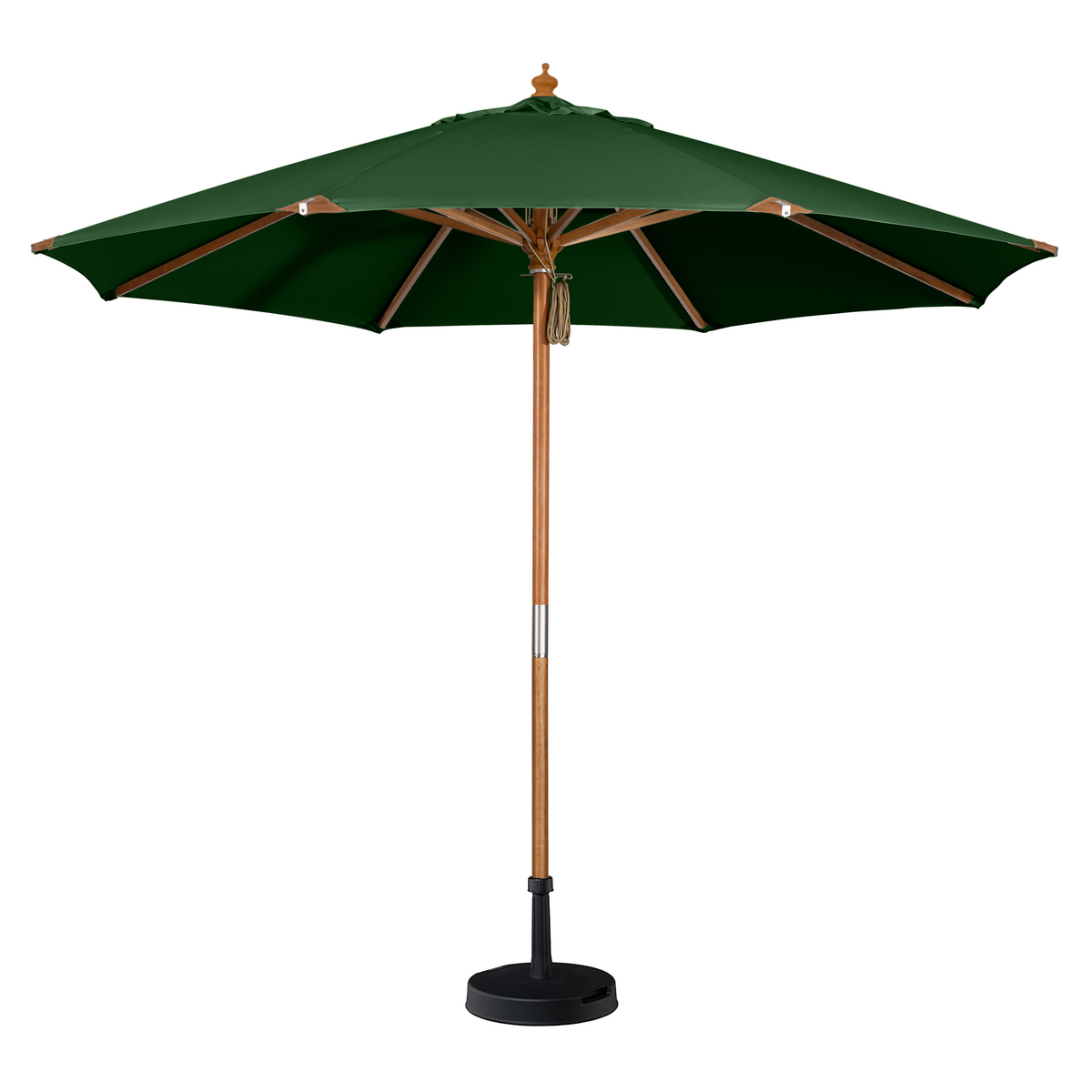 Styx 3m Round Deluxe Wooden Parasol In Green styx-3m-round-deluxe-wooden-parasol-in-green