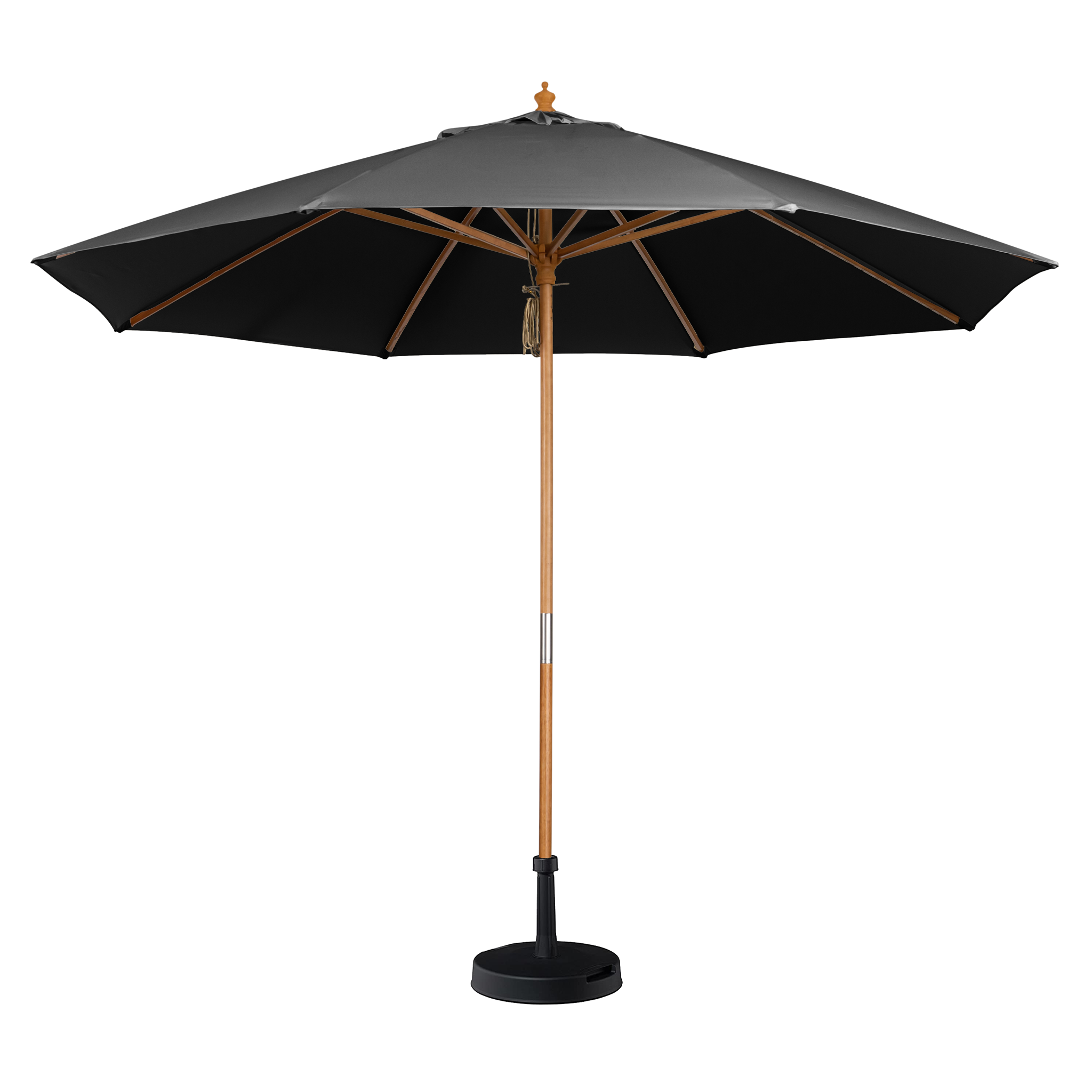 Kratos 2.5m Round Wooden Parasol in Grey