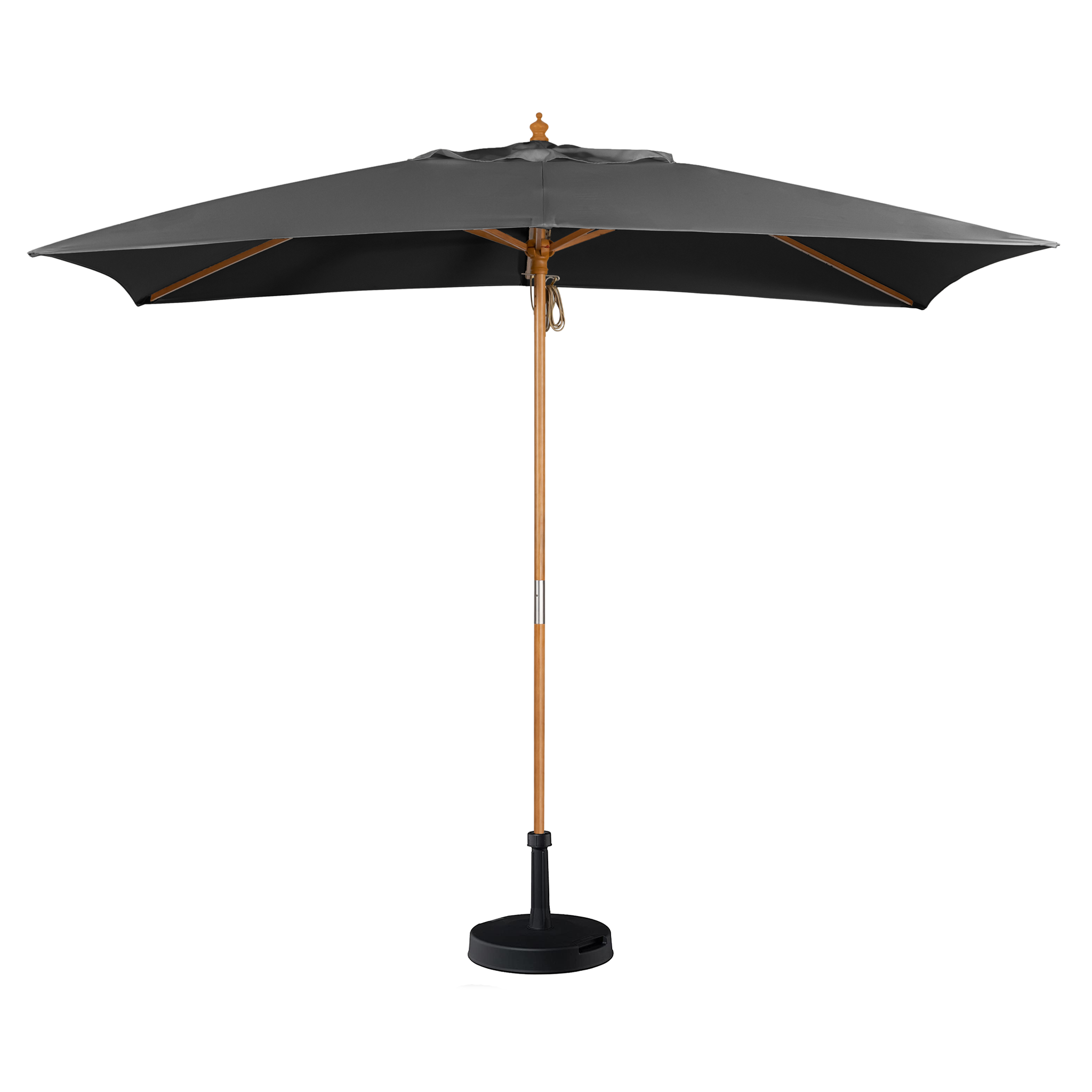 Kratos 3m x 2m Rectangular Wooden Parasol in Grey