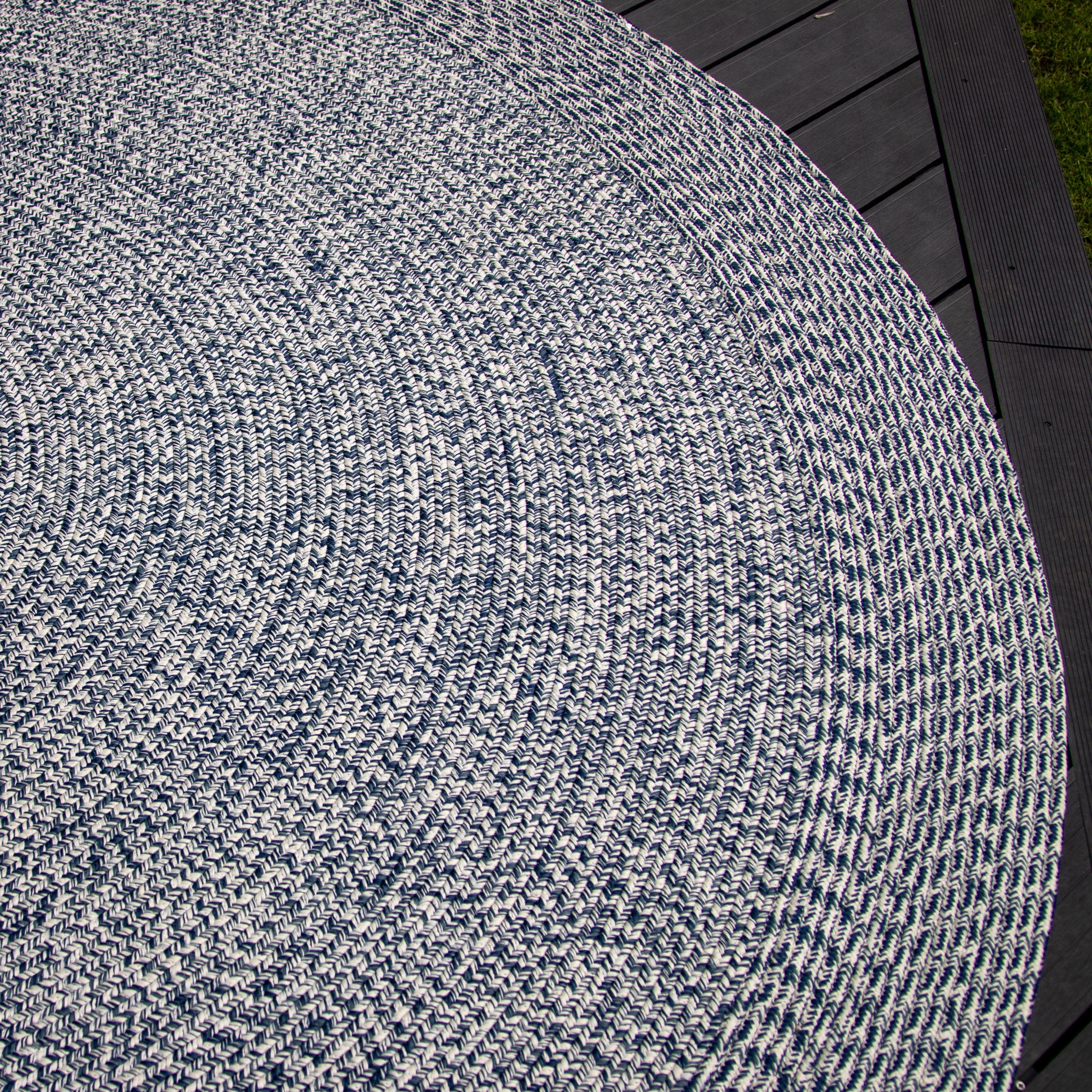 Apollo 350cm Round Indoor and Outdoor Rug in Prussian Blue
