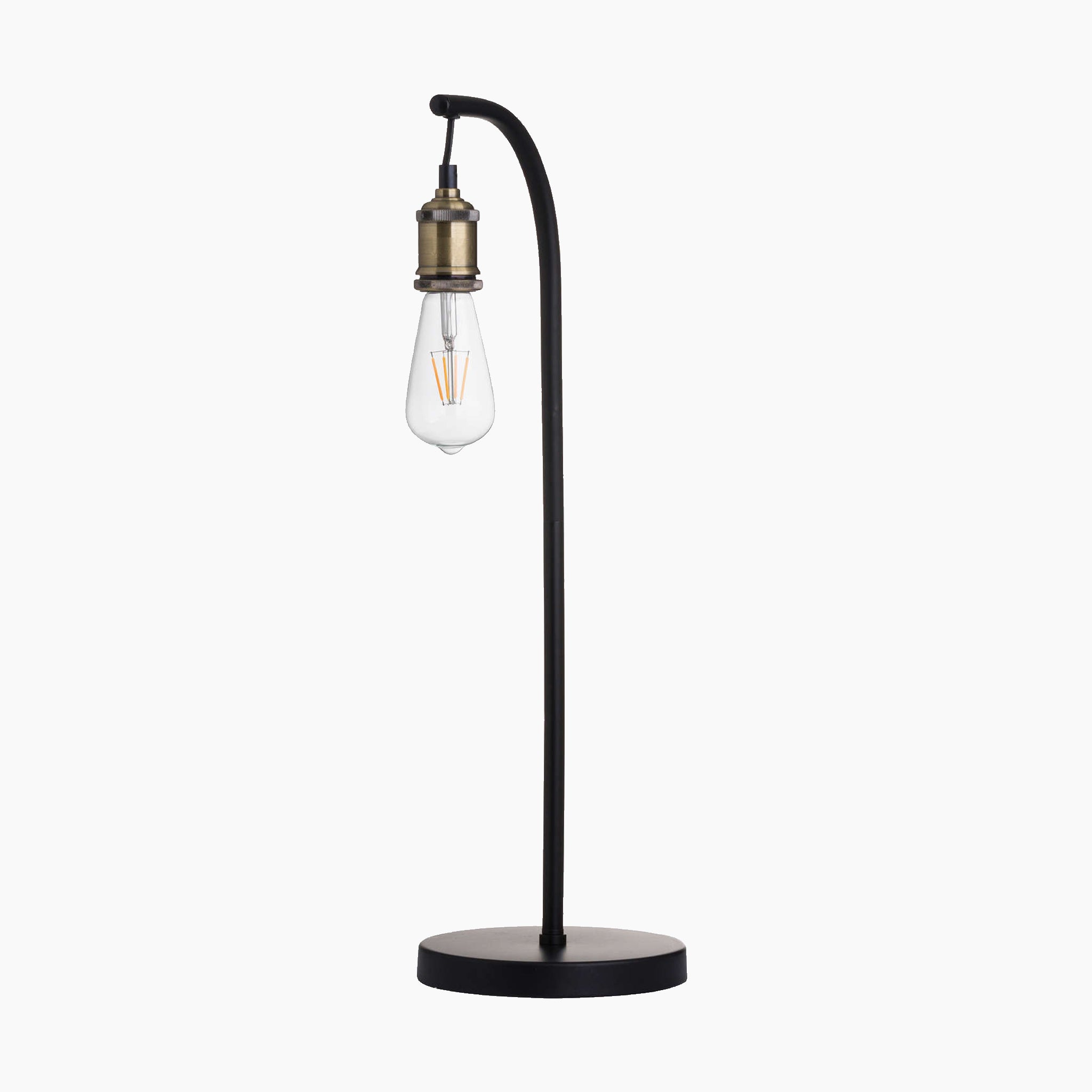 Industrial Black And Brass Desk Lamp