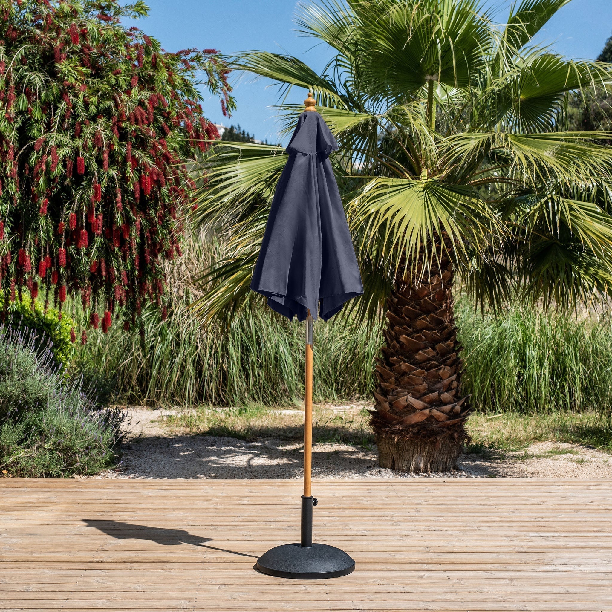 Kratos 2m Round Wooden Parasol in Navy